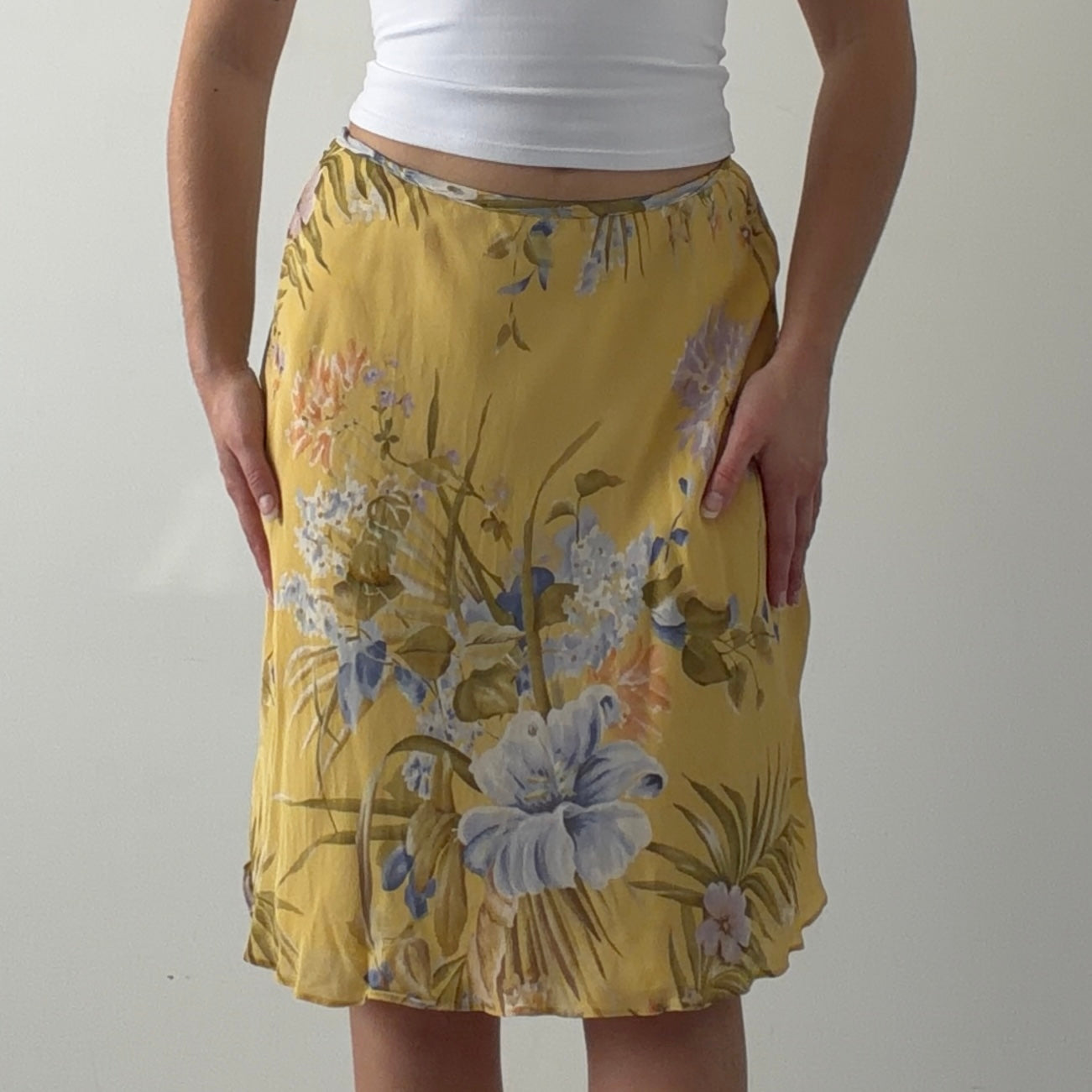 Ellen Tracy Silk Midi Skirt | 6-8