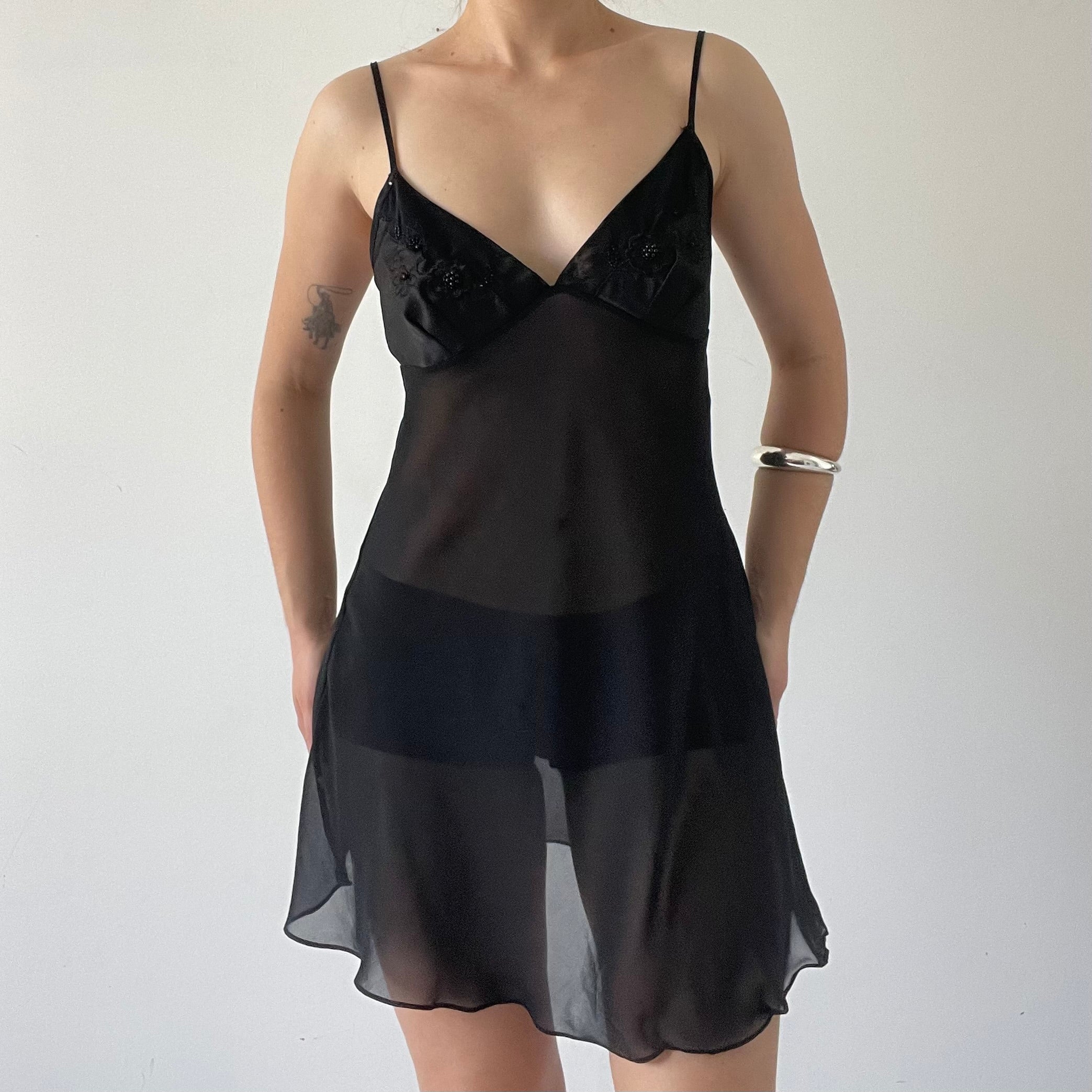 Beaded Lingerie Slip mini Dress | 8-10