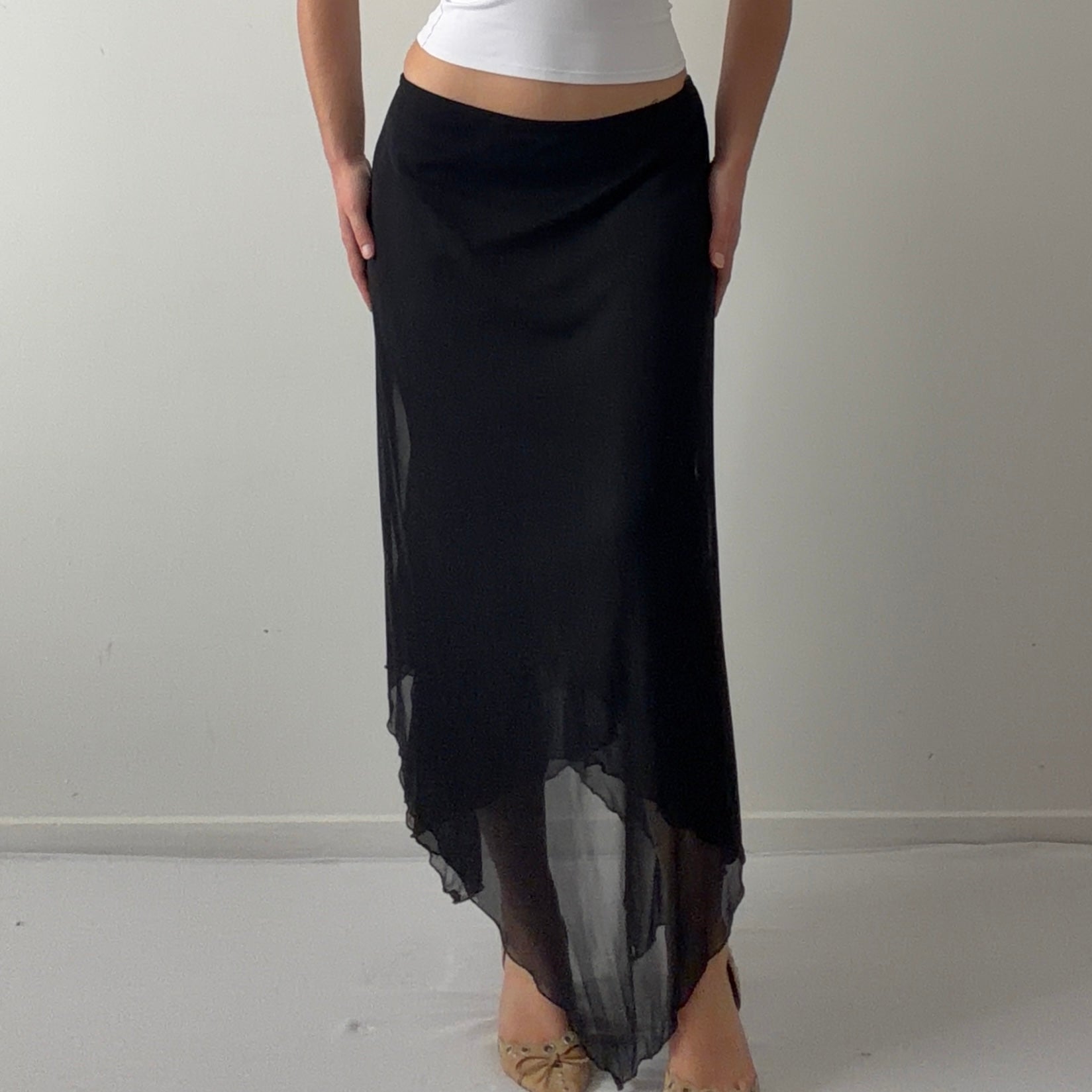 Connected Apparel Maxi Asymmetric Skirt | S