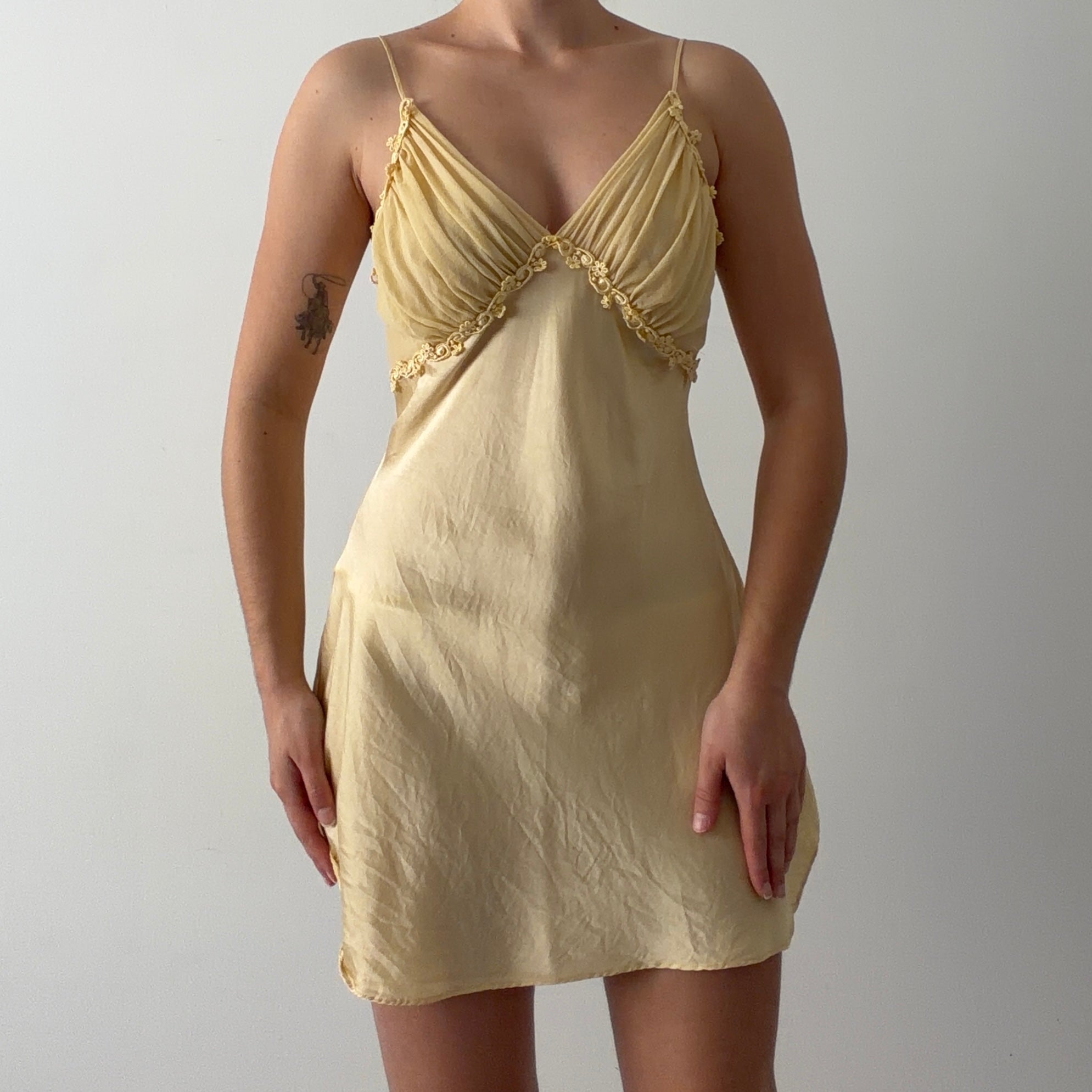 Victoria's Secret Gold Label Silk Slip | Baby Yellow | S