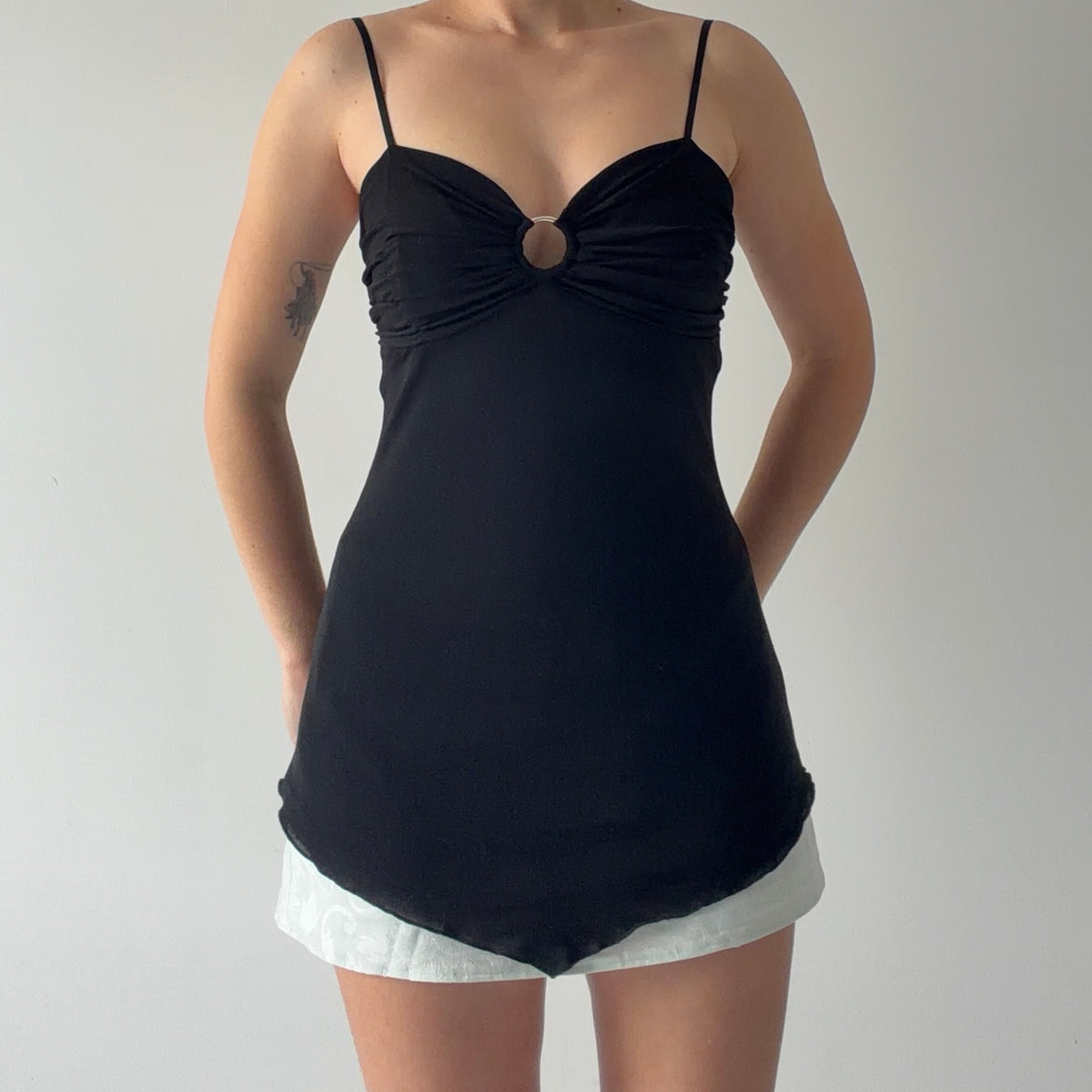 No Boundaries Babydoll Asymmetric Cami | S