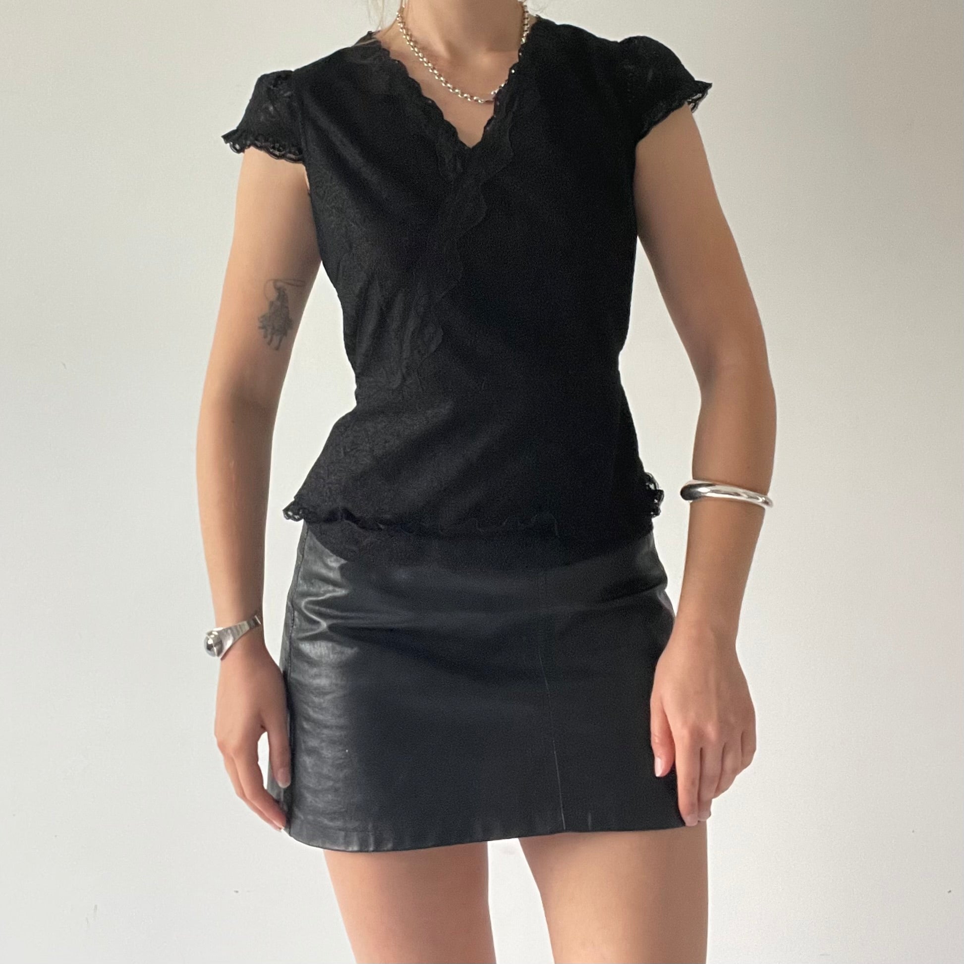 Lace Cap Sleeve Top | 6-8