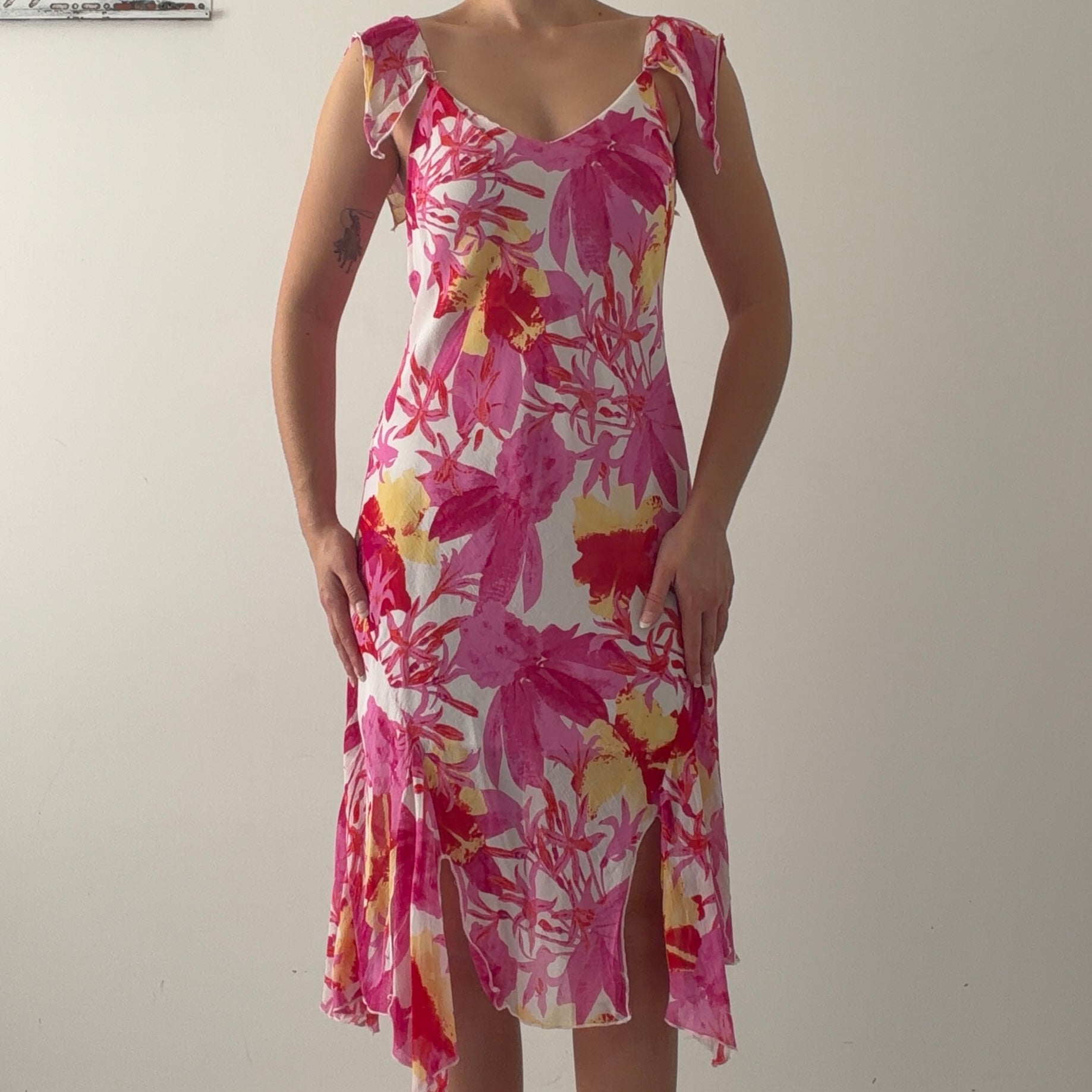 French Asymmetric Floral Dress | 10-12