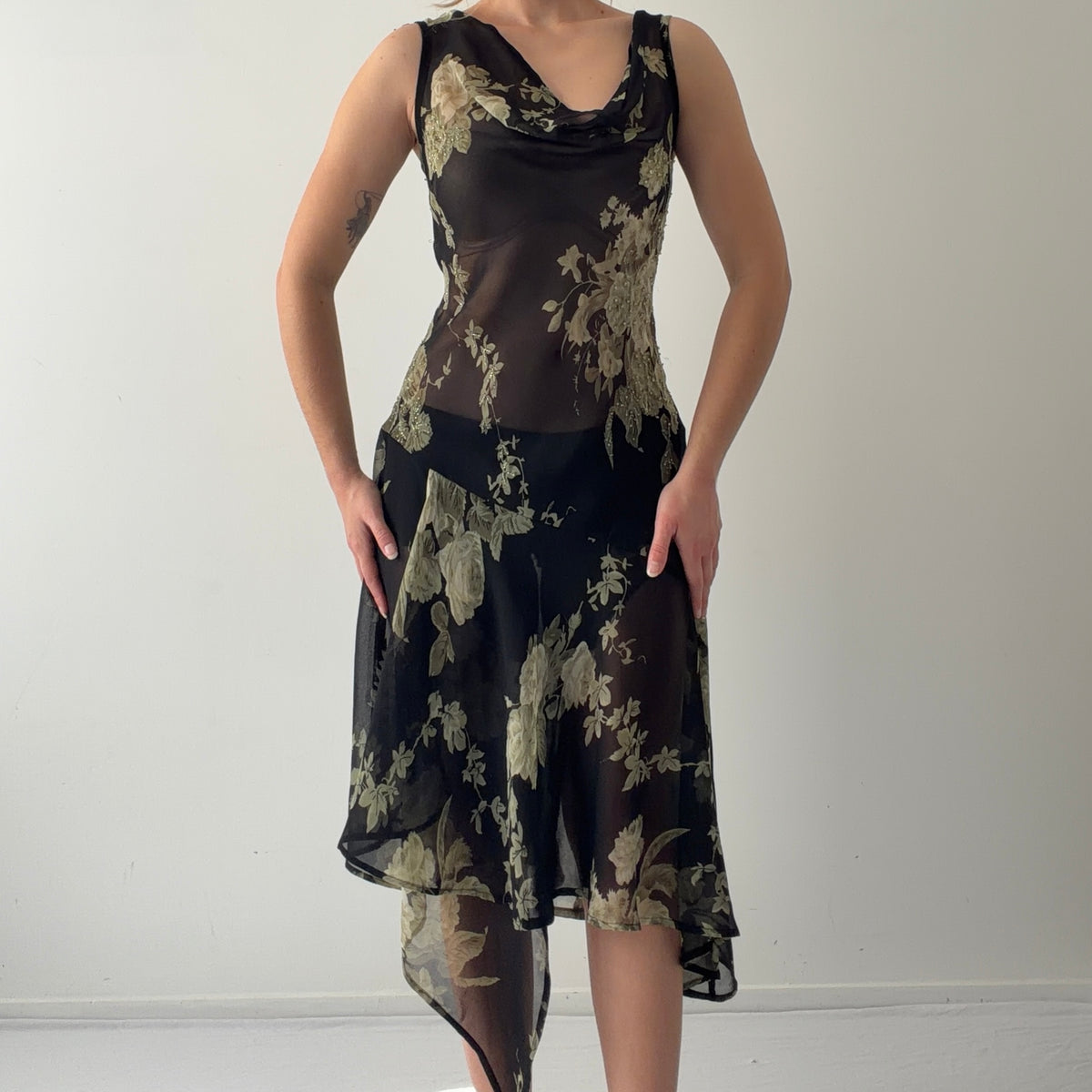 Connected Apparel Beaded Midi Dress | L