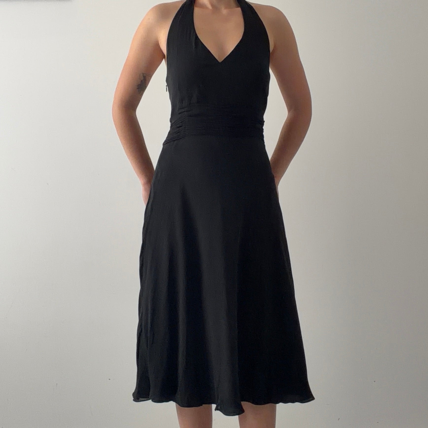Ann Taylor Silk Halter Dress | L