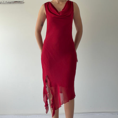 BSB Cowl Ruffle Dress | Made in Greece | S