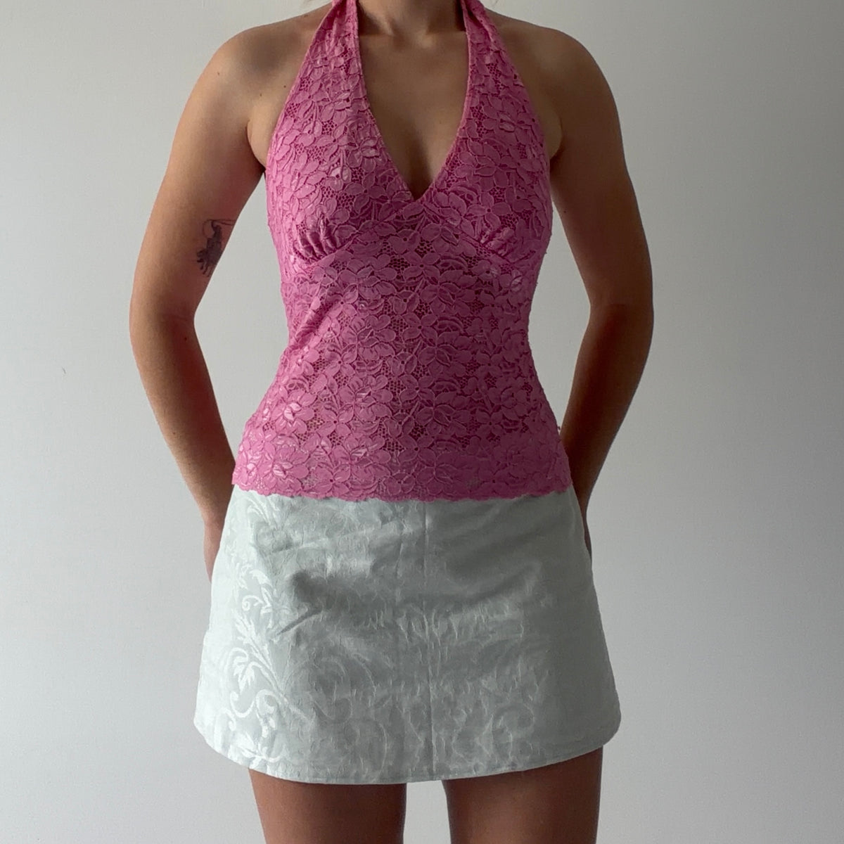 Wild Child Lace Halter Top | M