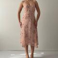 Ice Silk Floral Midi Dress | 10-12