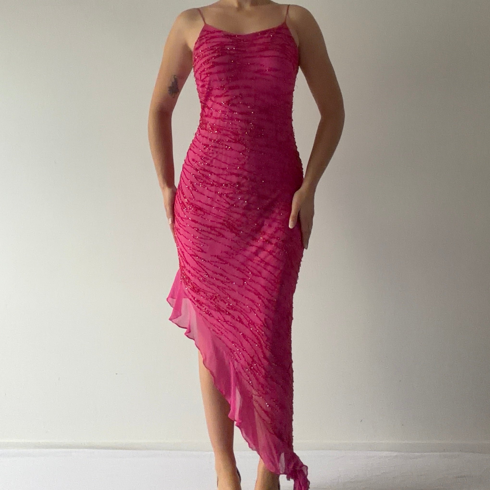 Euromoda Silk Beaded Dress | XS