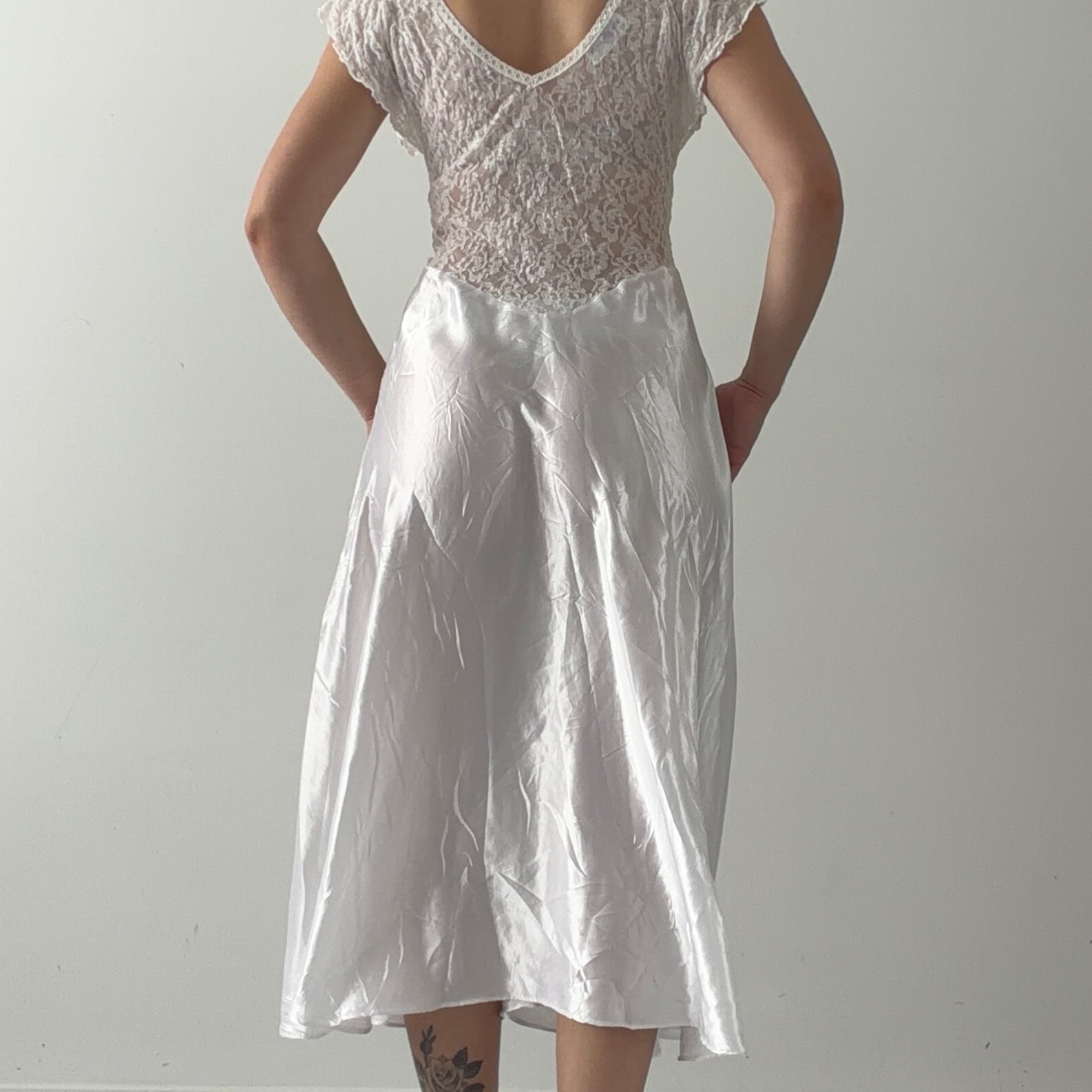 Cinema Etoile Lace & Satin Maxi Slip Dress | Made in USA | S