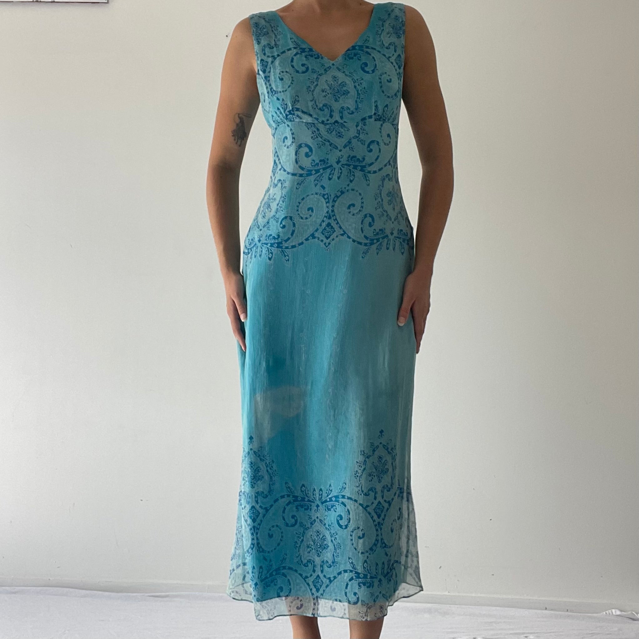 Silk Paisley Midi Dress | 8-10