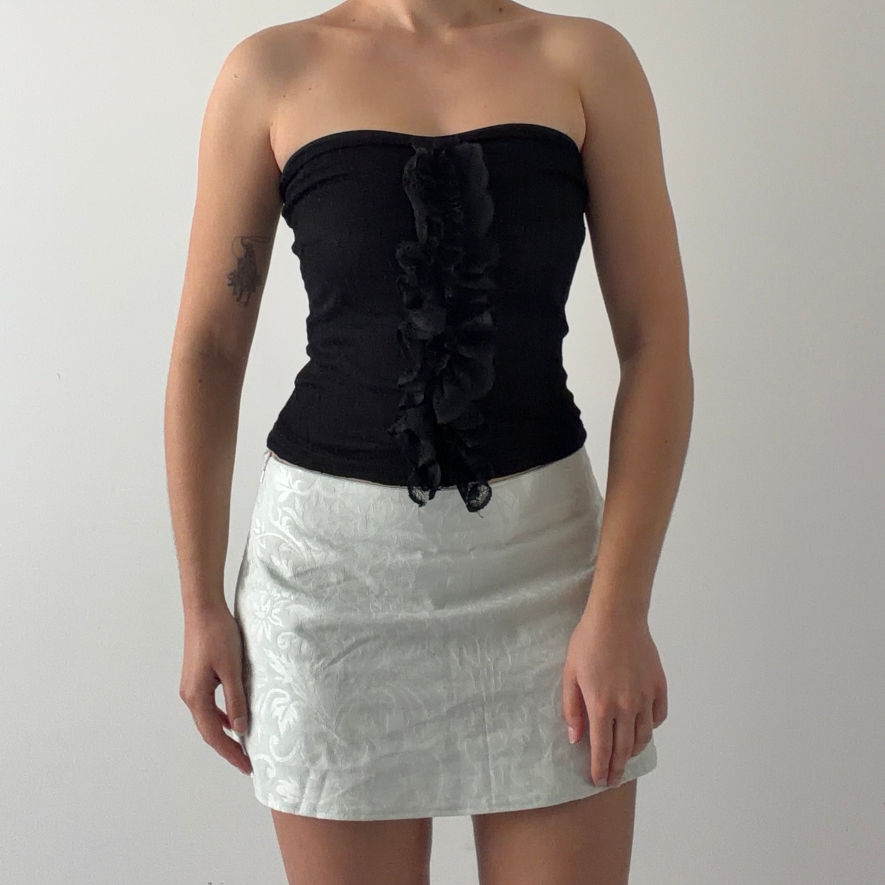Strapless Ruffle Top | Made in Italy | XS