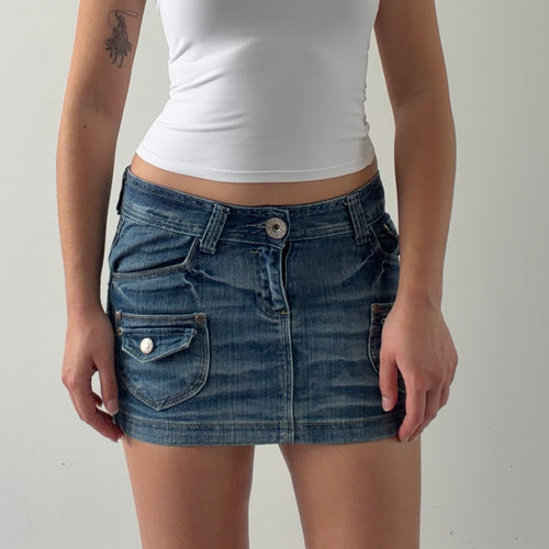 TRF Micro Mini Denim Skirt | XS