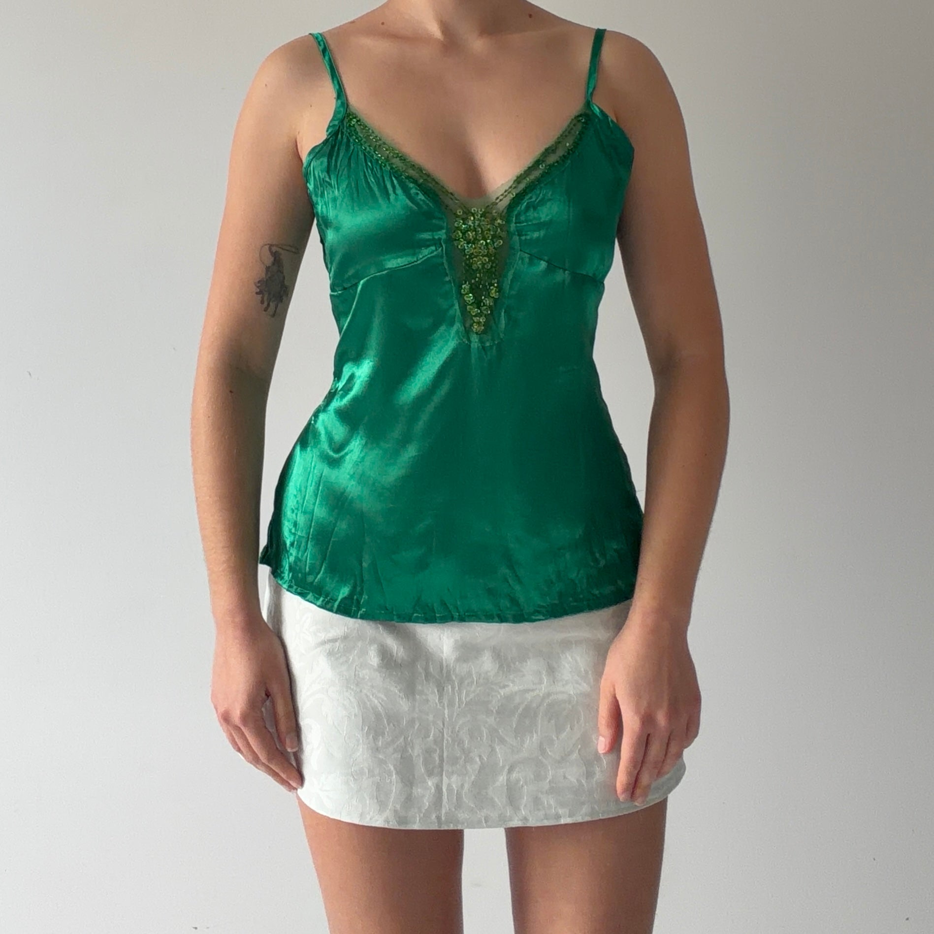 One Step Up Beaded Cami | L