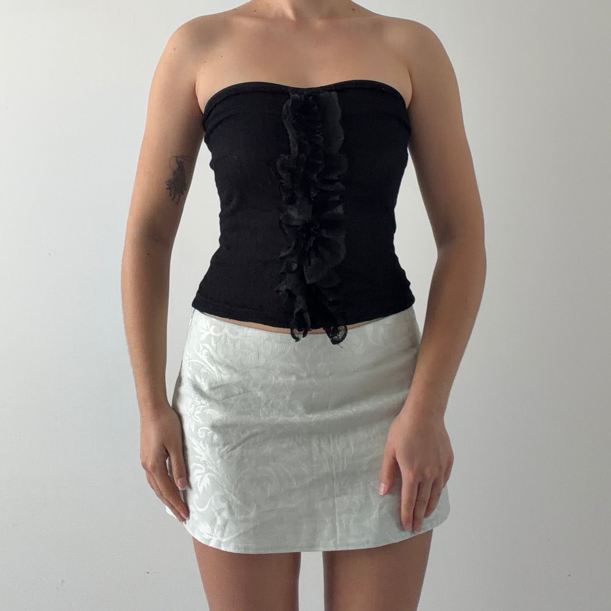 Strapless Ruffle Top | Made in Italy | XS