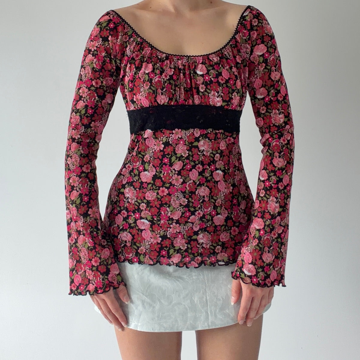 Self Esteem Floral Bell Sleeve Top | XS-S