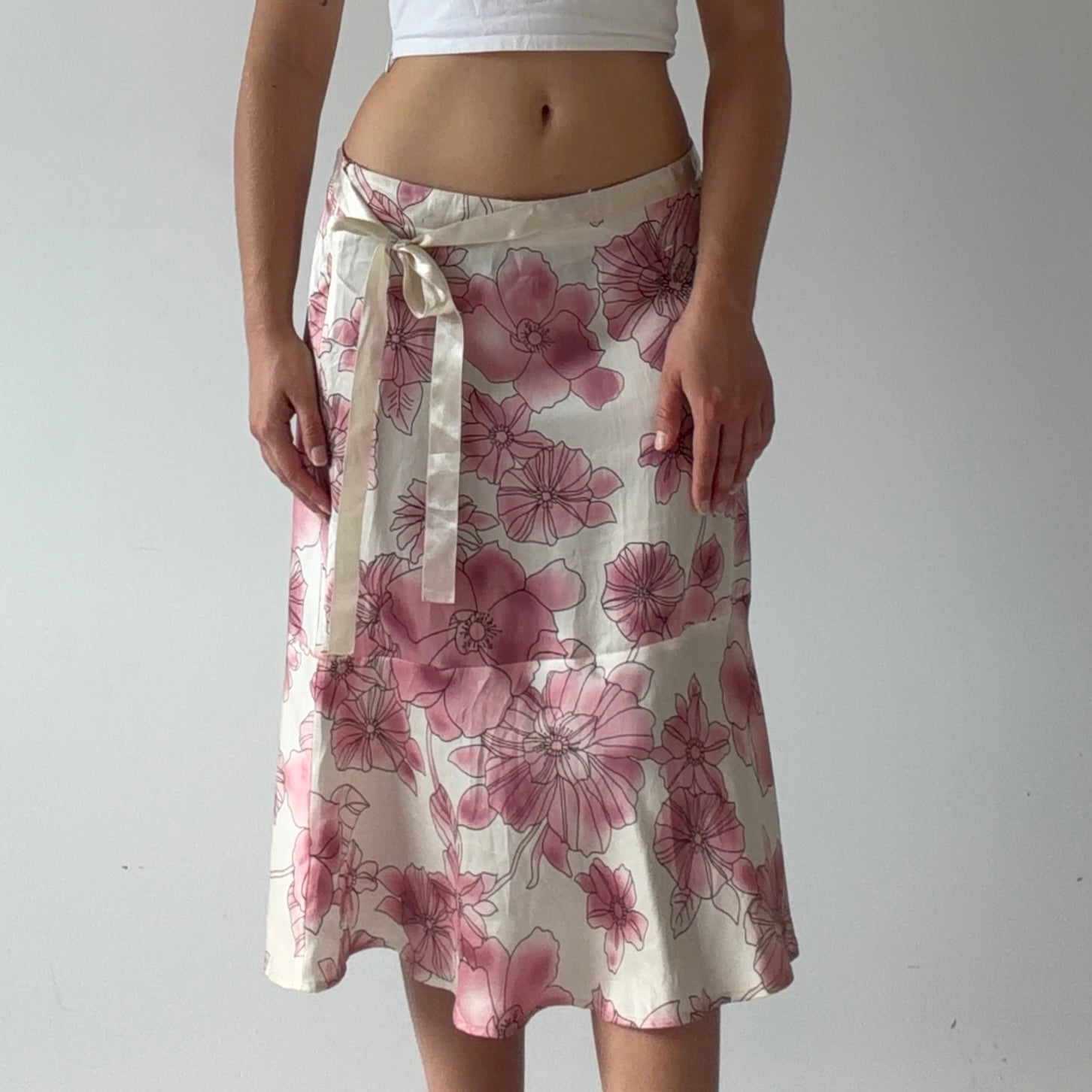 New York Company Silk Midi Skirt | L