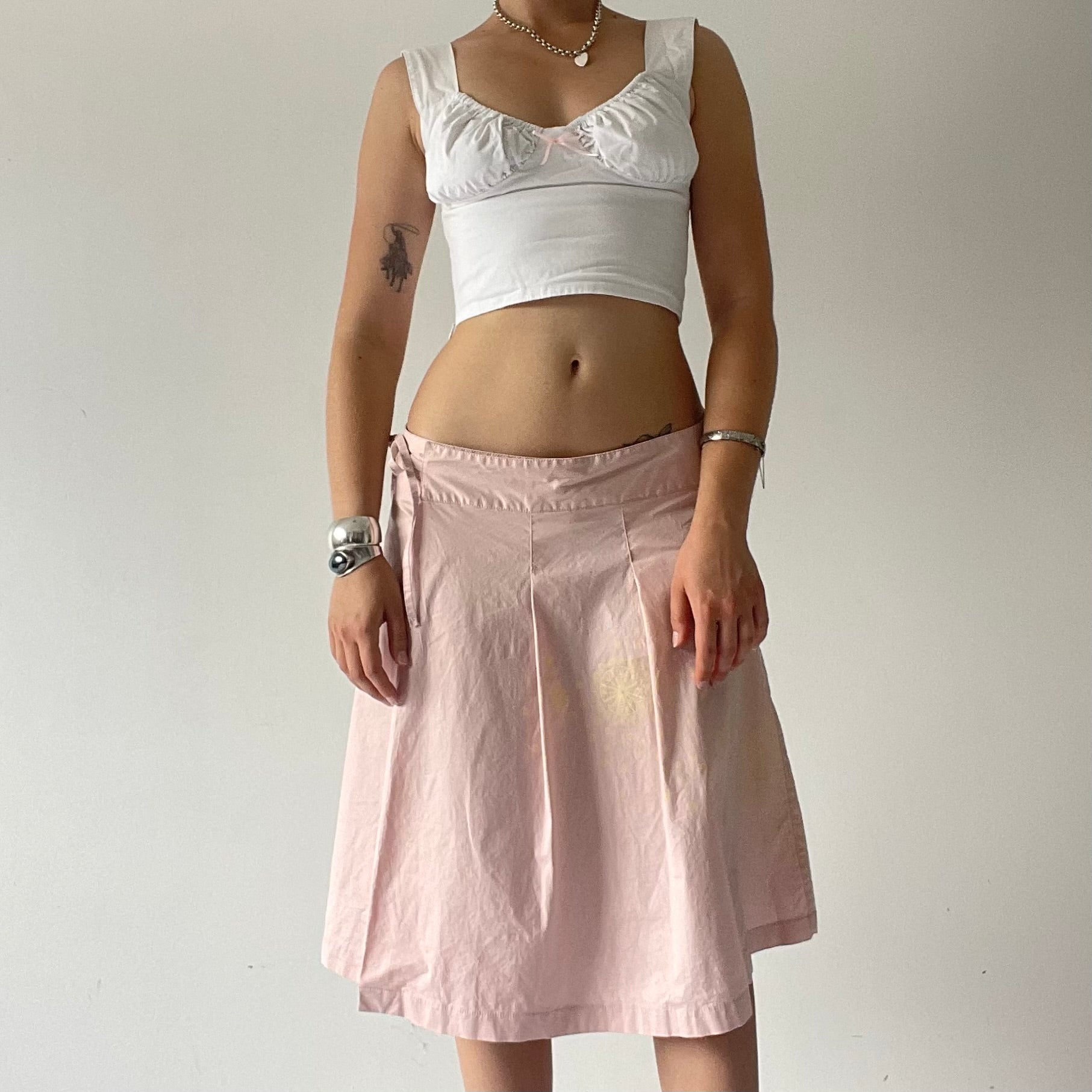 Spiral Pleated Wrap Midi Skirt | 8-10