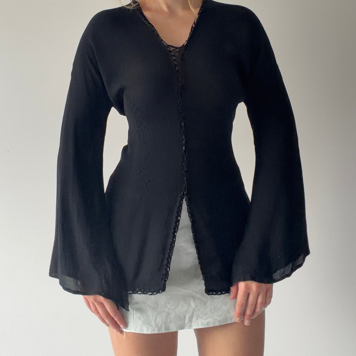 Max Studio Silk Bell Sleeve Top | M-L
