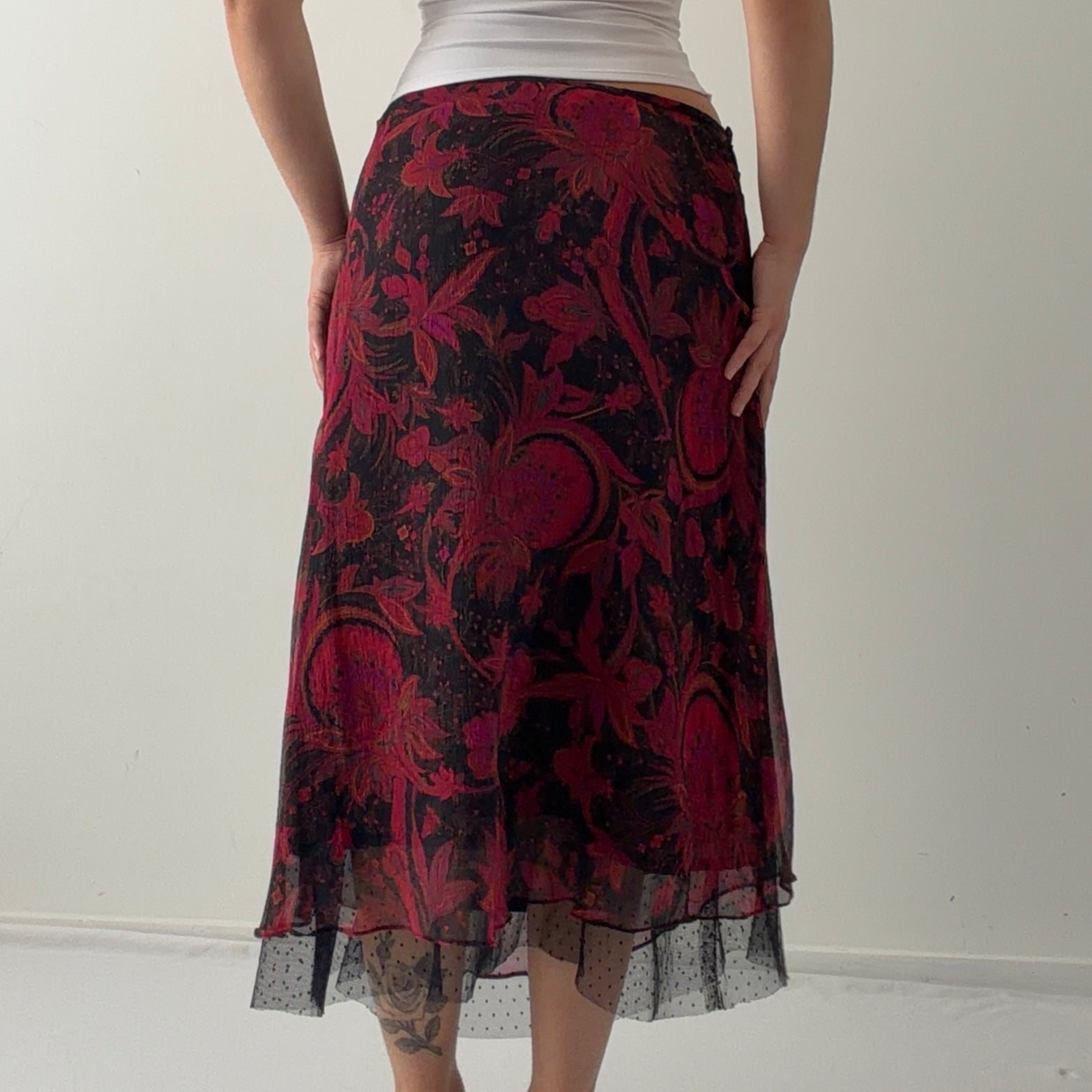 Dana Buchman Silk Midi Skirt | 12-14