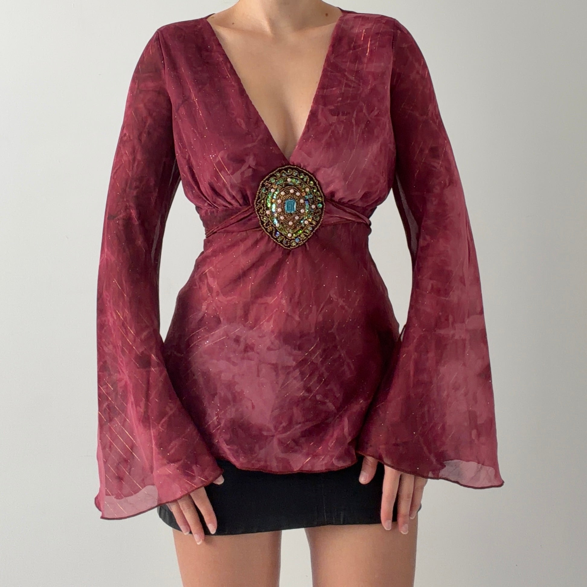 Georgiou Studio Bell Sleeve Top | Made in USA | 8-10