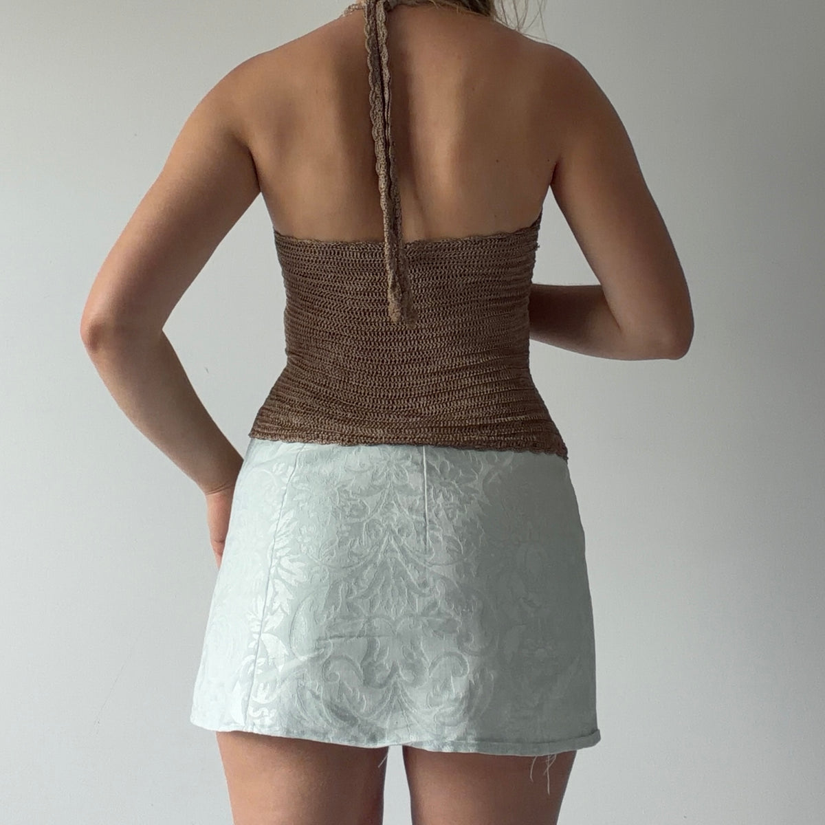 Bebe Crochet Halter Top | M