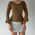 Rave Bell Sleeve Cowl Top | S