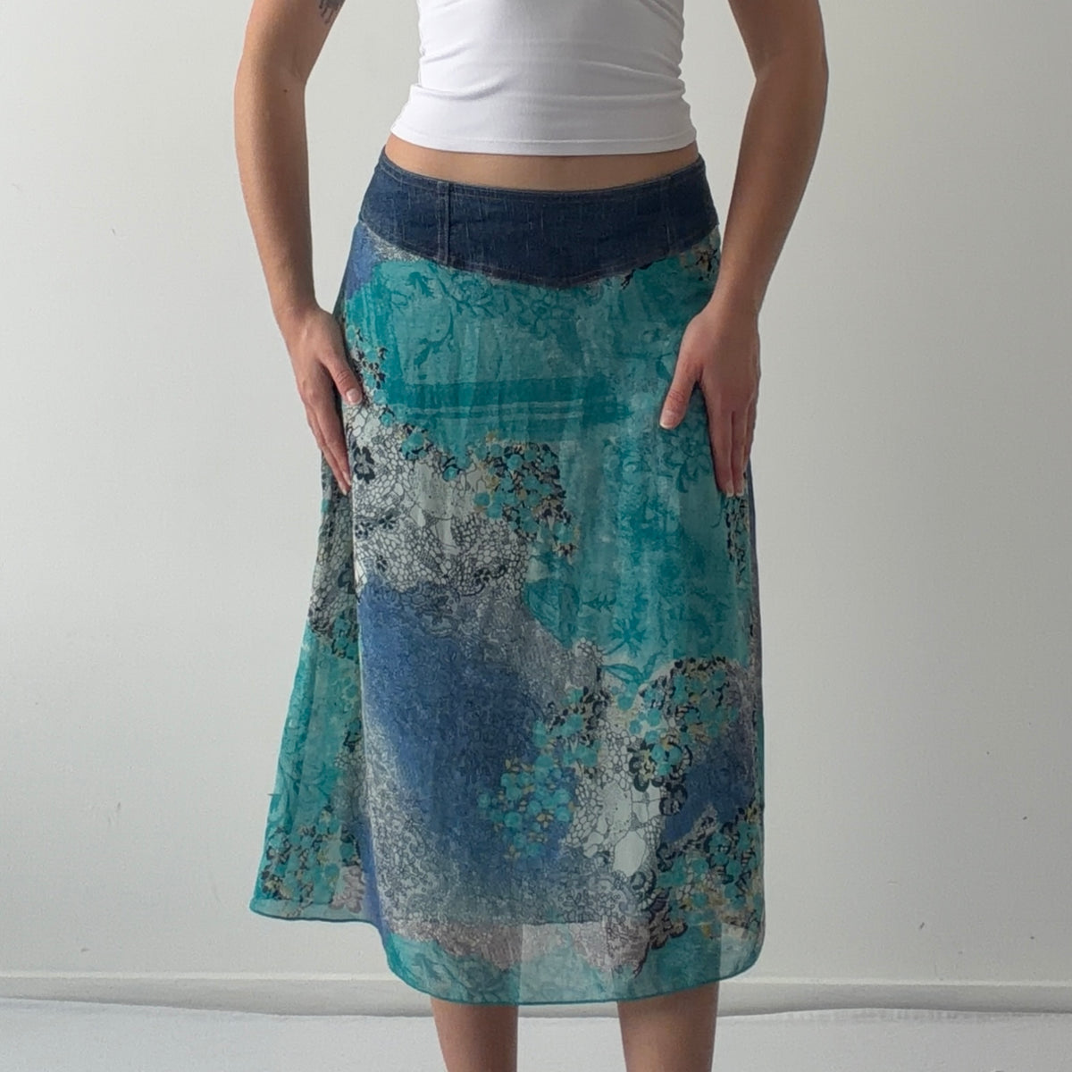 Paisley Midi Skirt | Made in USA | M