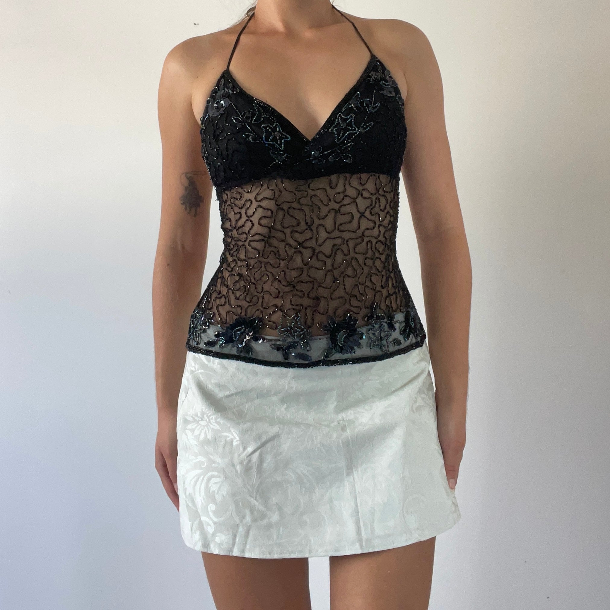 00s Beaded Backless Top