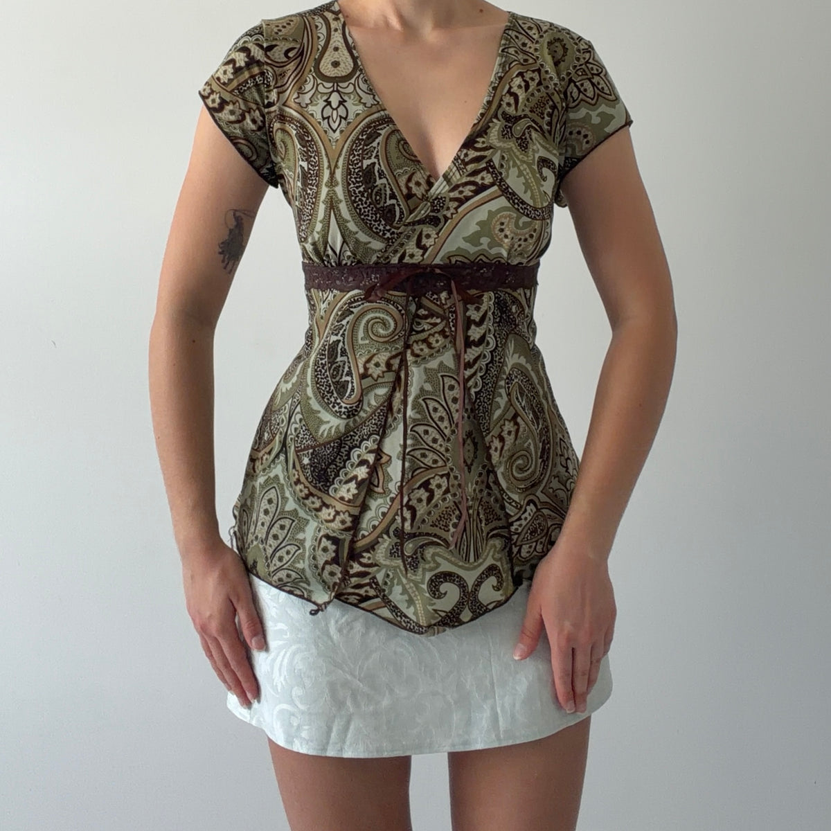 Agenda Paisley Babydoll Top | M