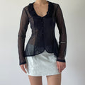 Mesh Ruffle Rosette Top | 8-10