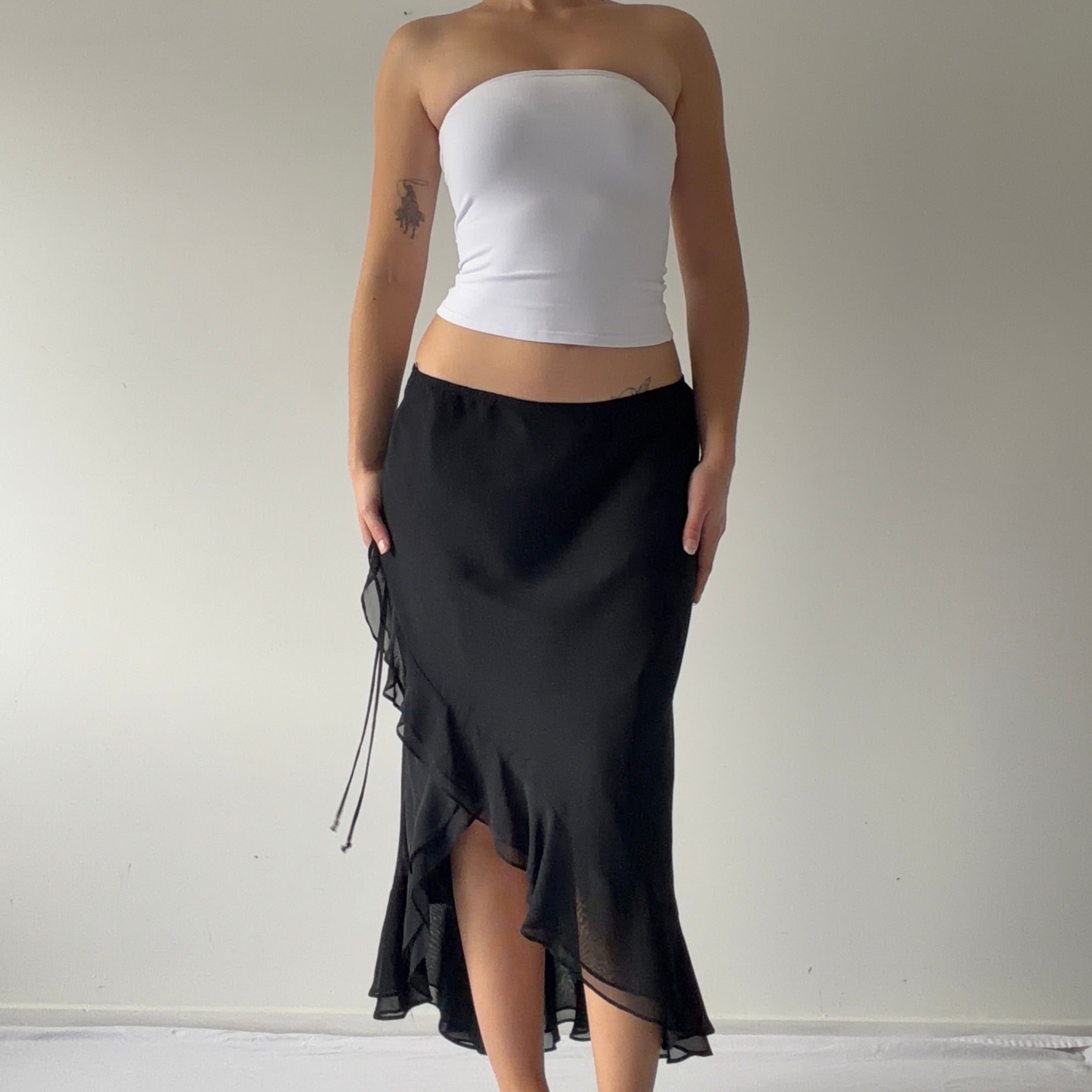 Jessica Ruffle Midi Skirt | Made in Canada | 12-14