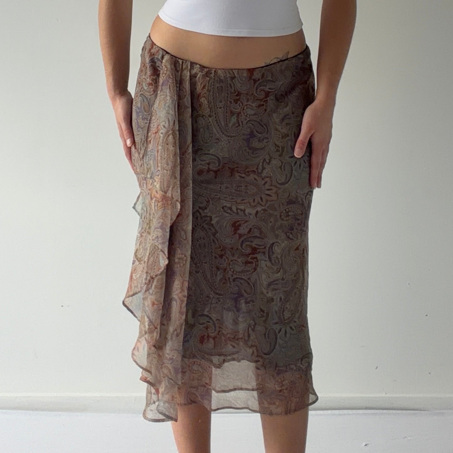 Ralph Lauren Paisley Midi Skirt | L