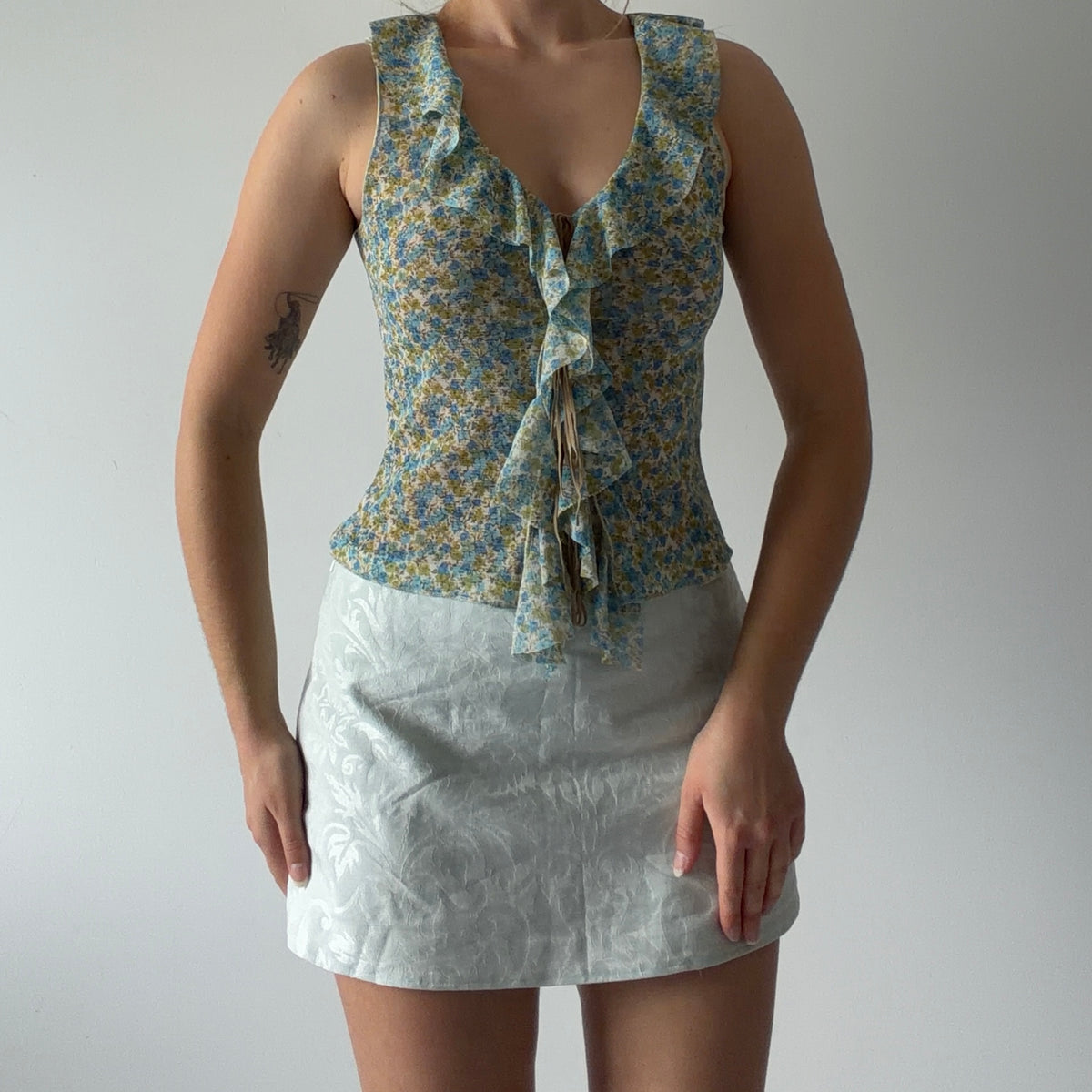 Axara Paris Ruffle Floral Cami | XS-S