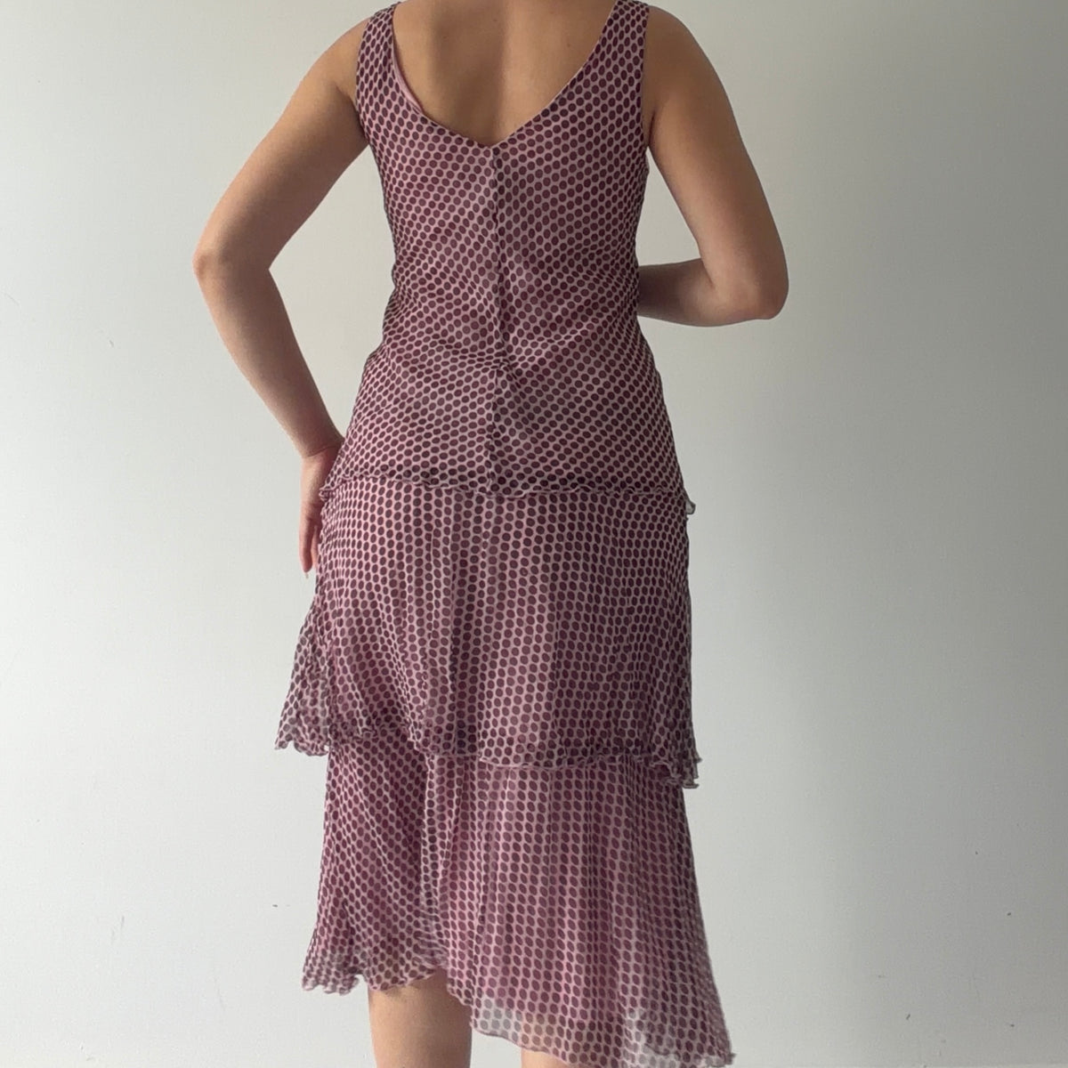 Jonathan Martin Silk Tiered Midi Dress | M-L