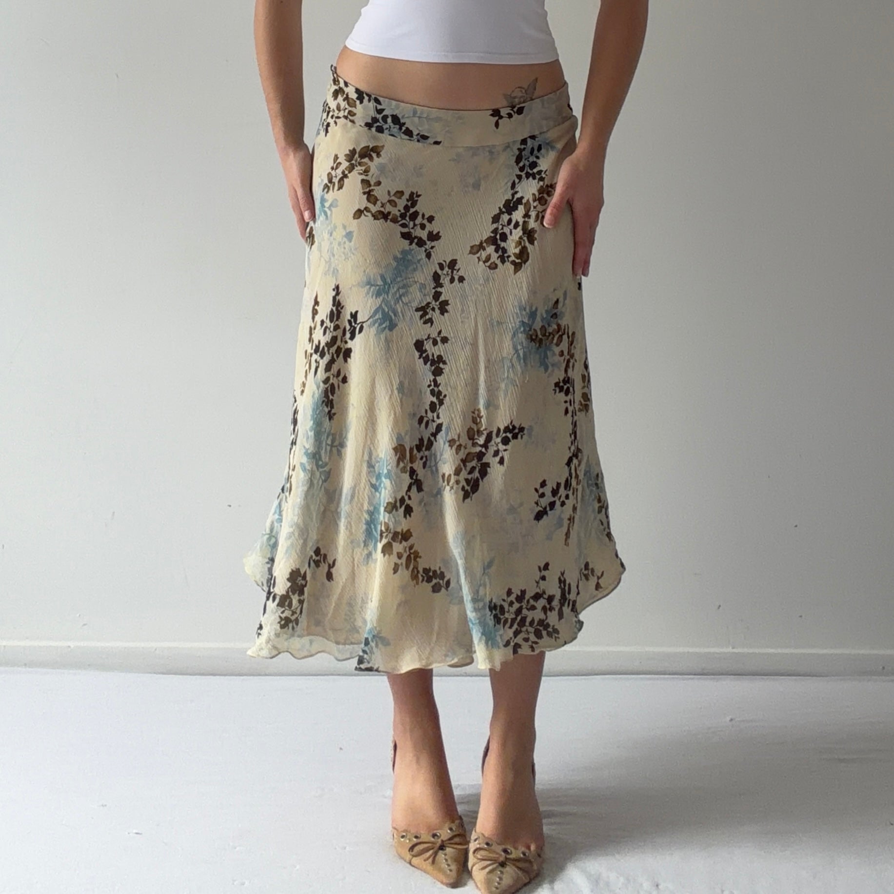 Jones New York Silk Midi Skirt | M