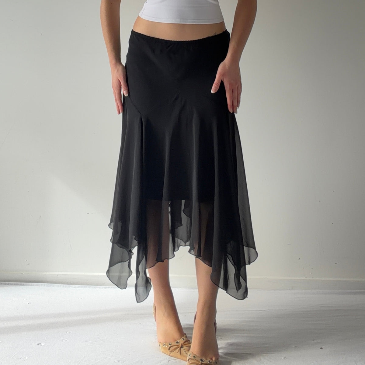 Caroline Morgan Asymmetric Midi Skirt | S-M