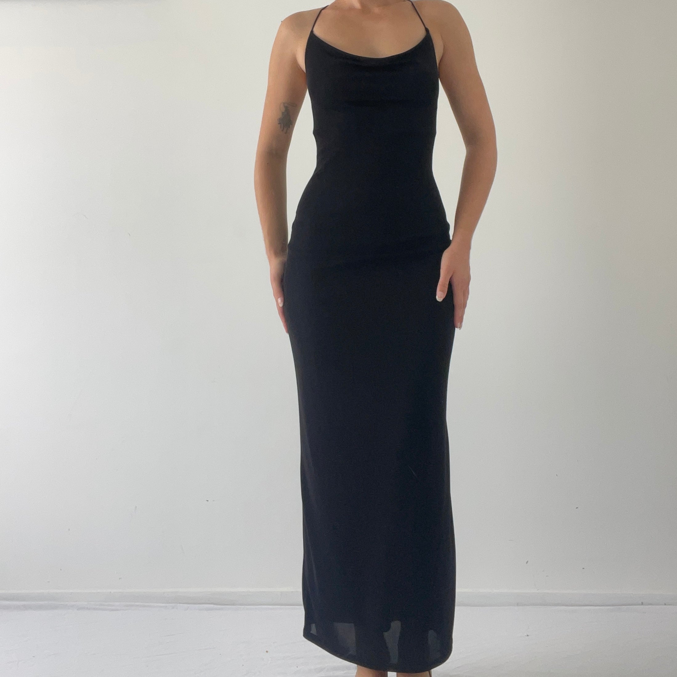 90s Backless Maxi Dress | S