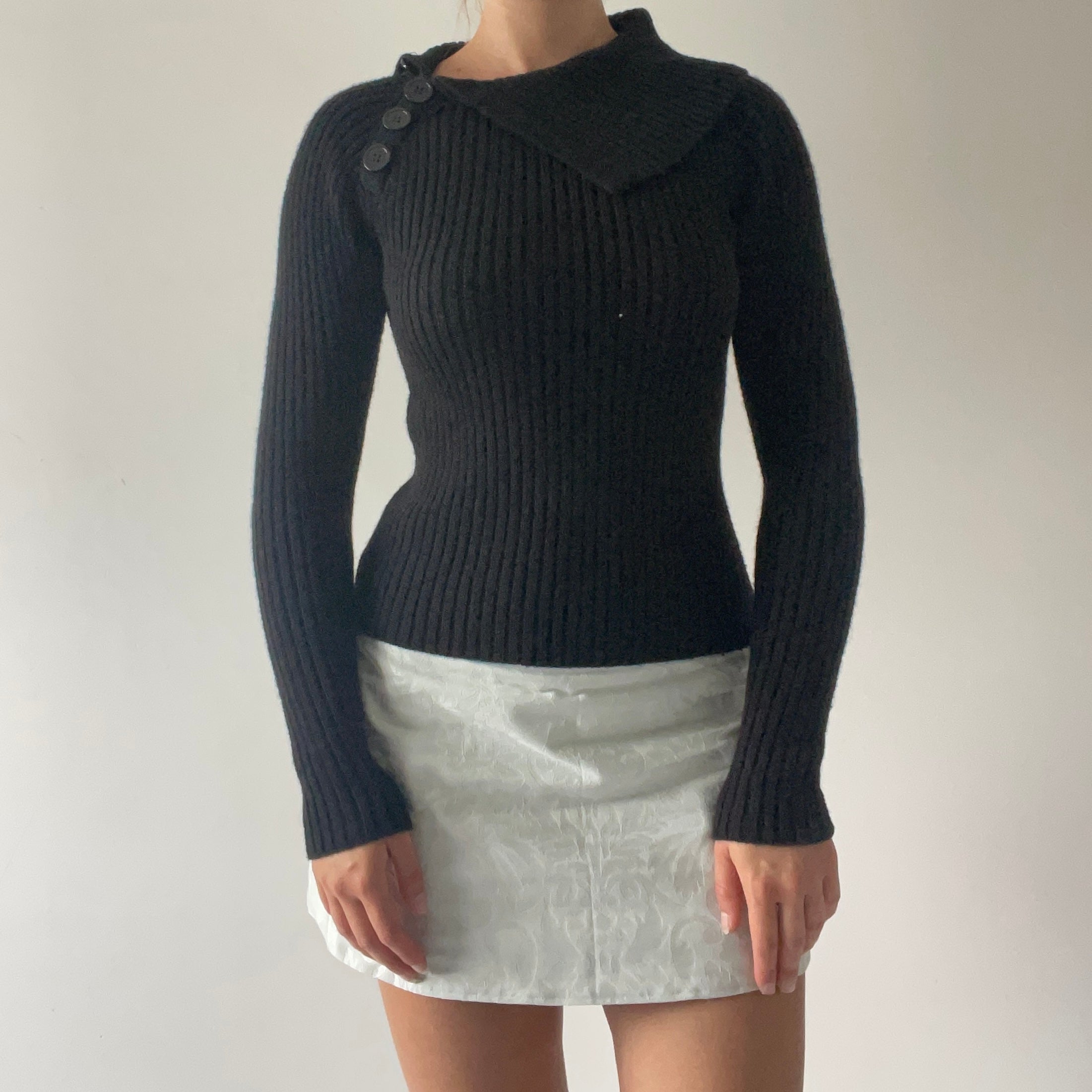 Asymmetric Wool Sweater | XS