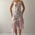 California Dynasty Rose Ruffle Midi Dress | S