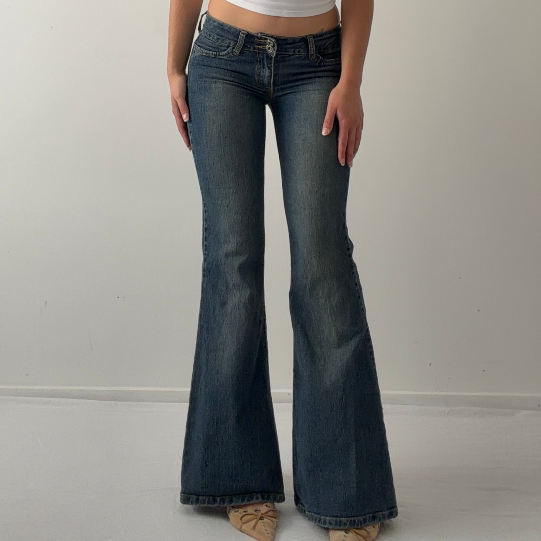 Stone Eagle Low Rise Flare Jeans | 6-8