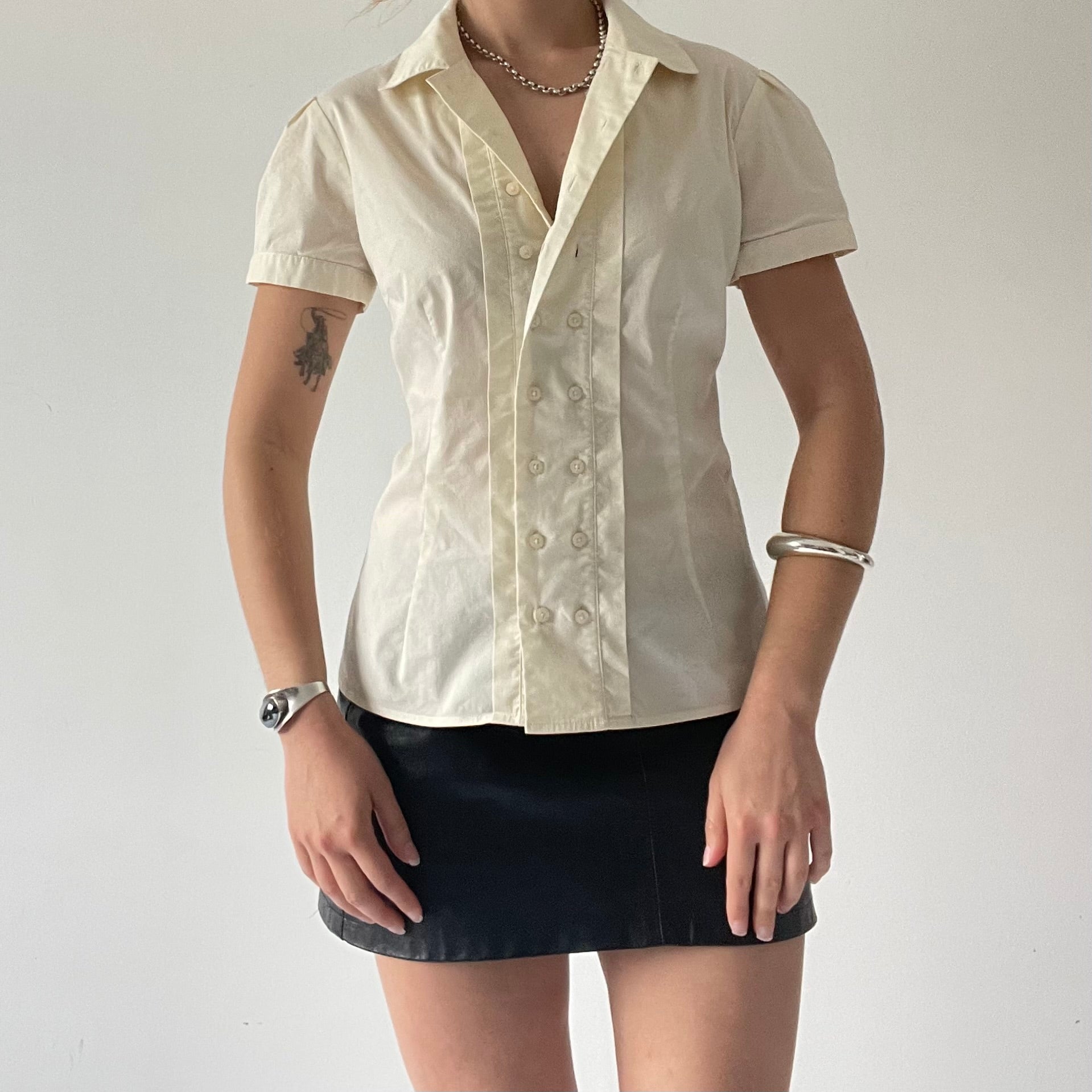Cue Button Up Babydoll Shirt | 10-12