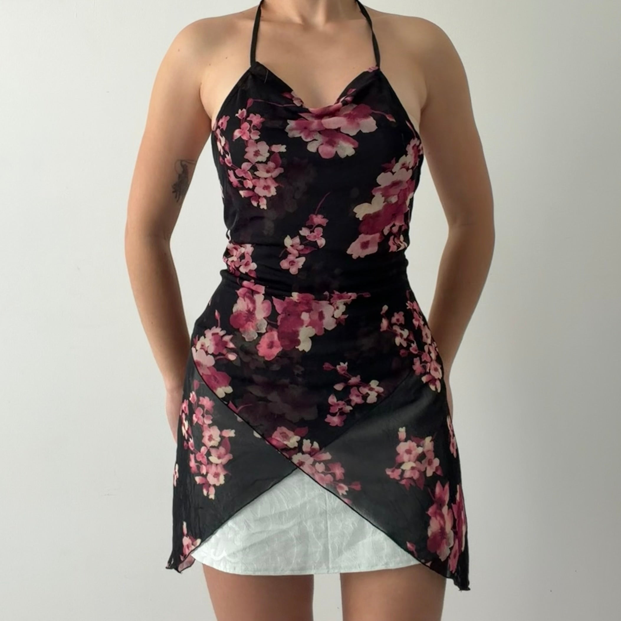 Le Chateau Floral Asymmetric Halter | 10-12
