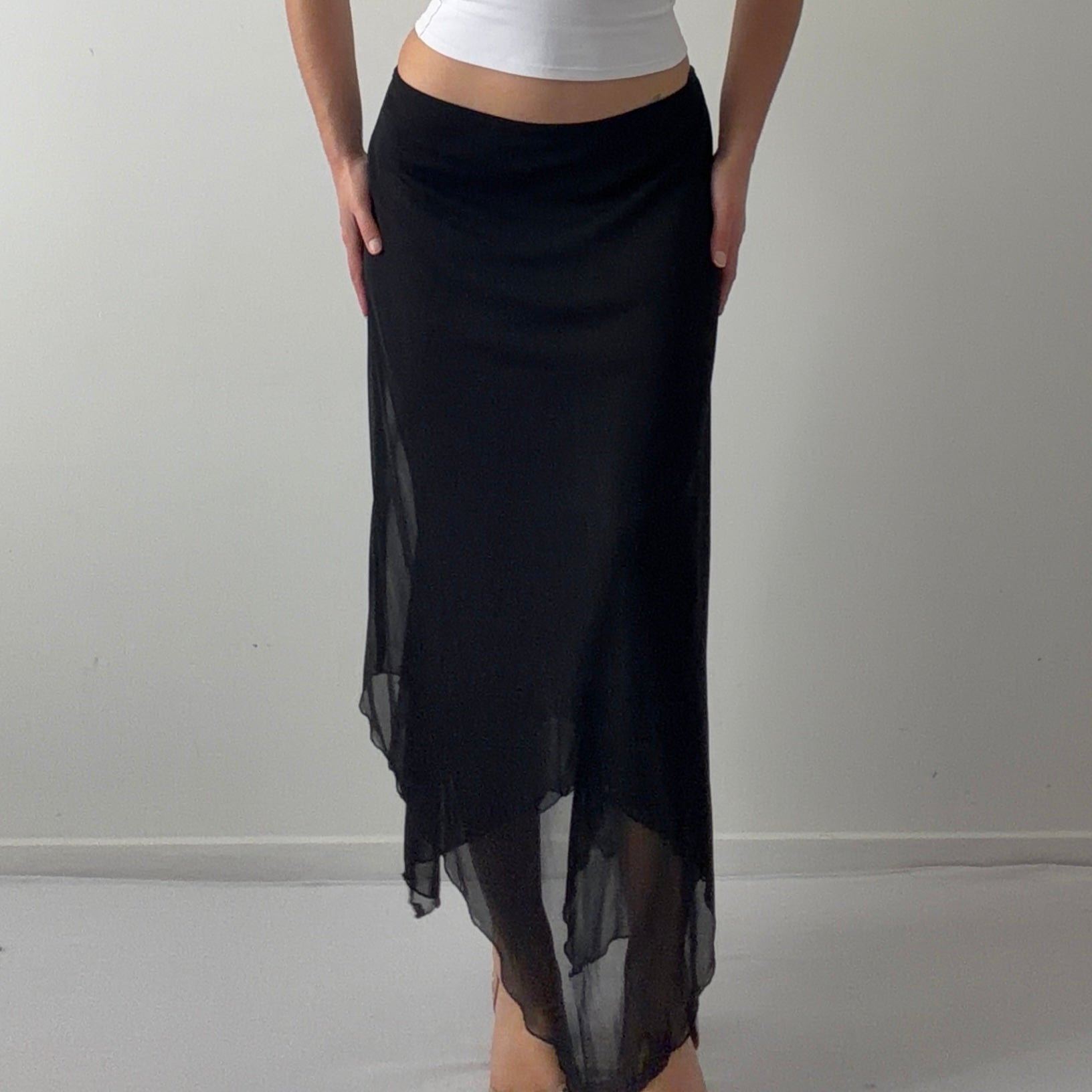 Connected Apparel Maxi Asymmetric Skirt | S