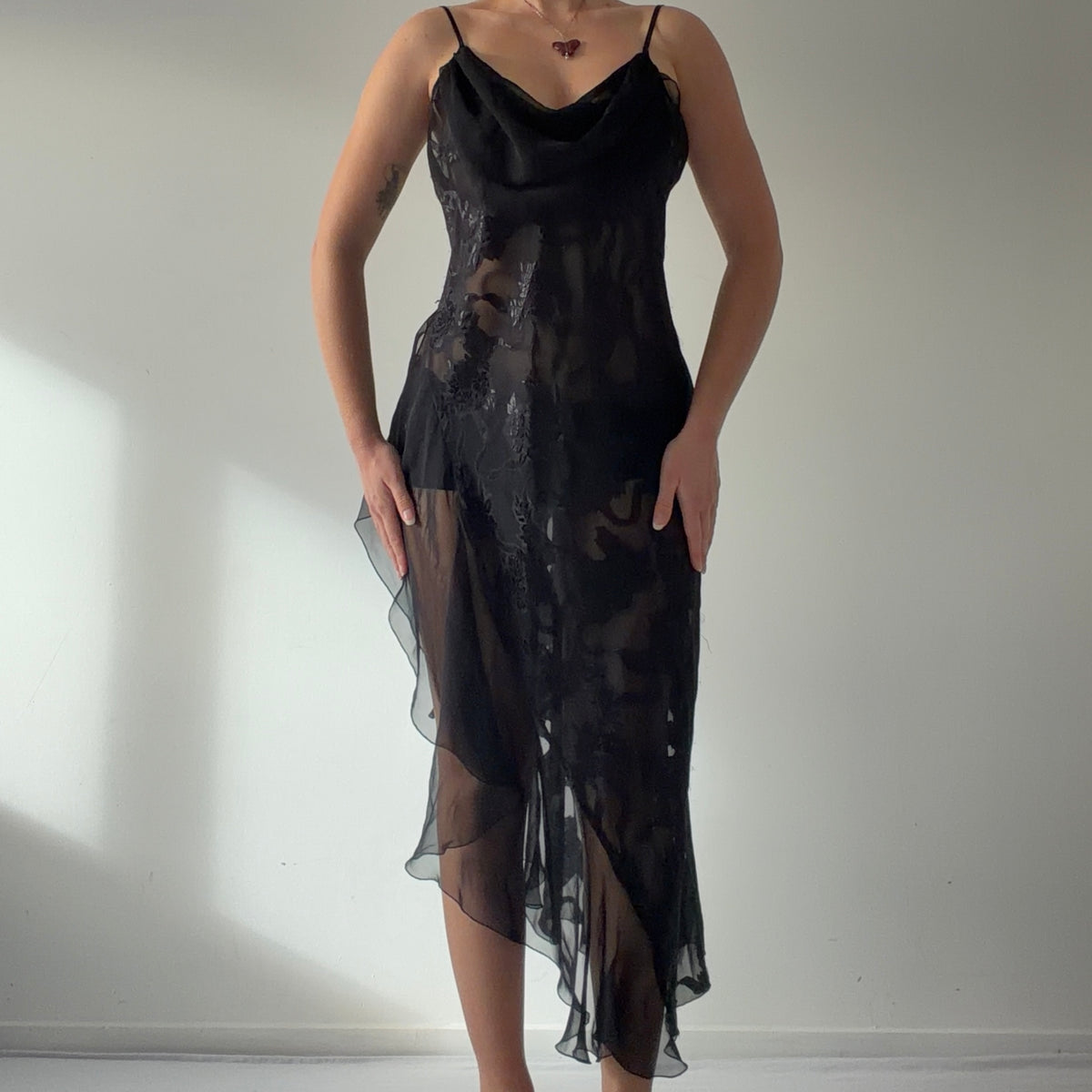 Victoria's Secret Gold Label Ruffle Burnout Midi | S