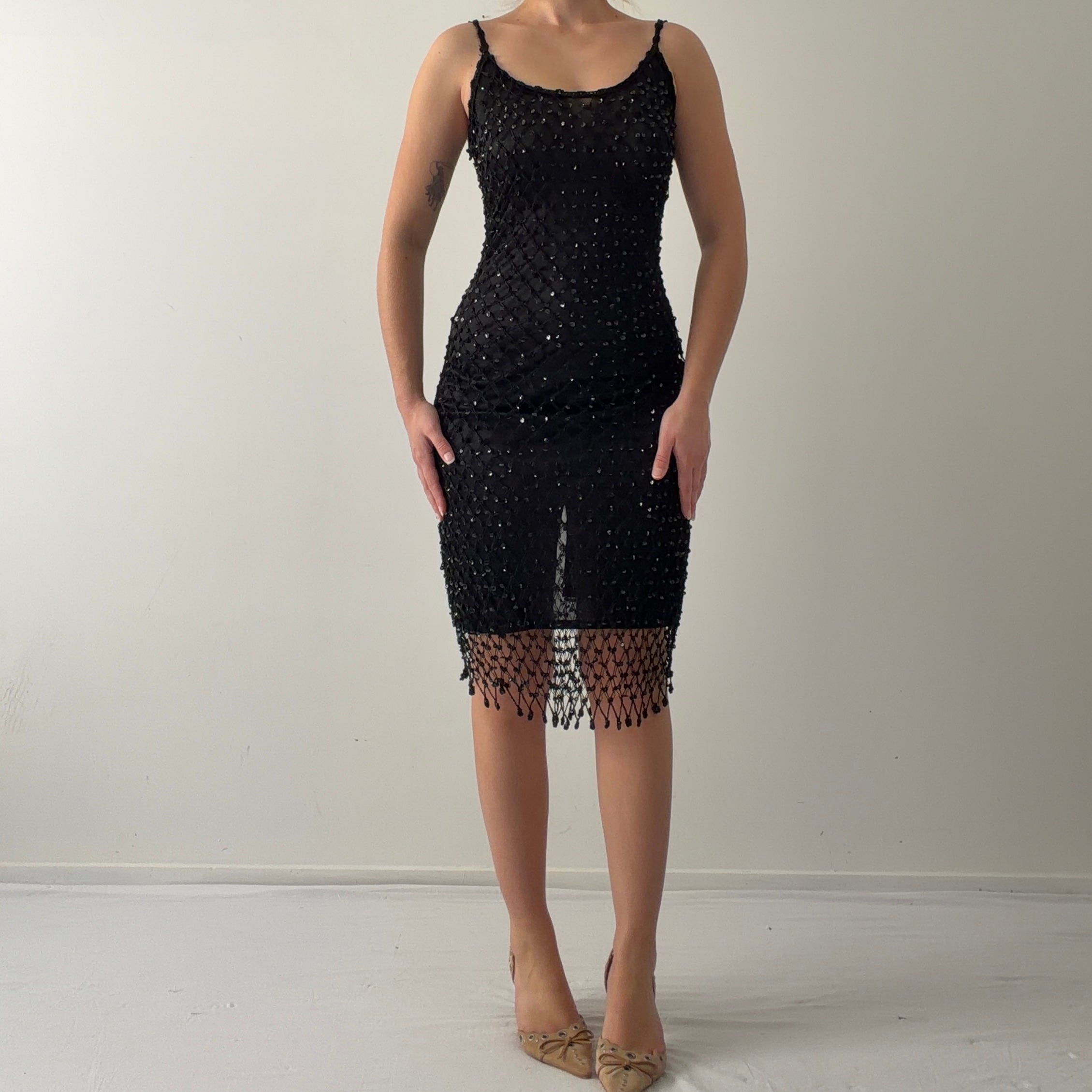 Kiss Kiss Crochet Sequin Dress | 10-12