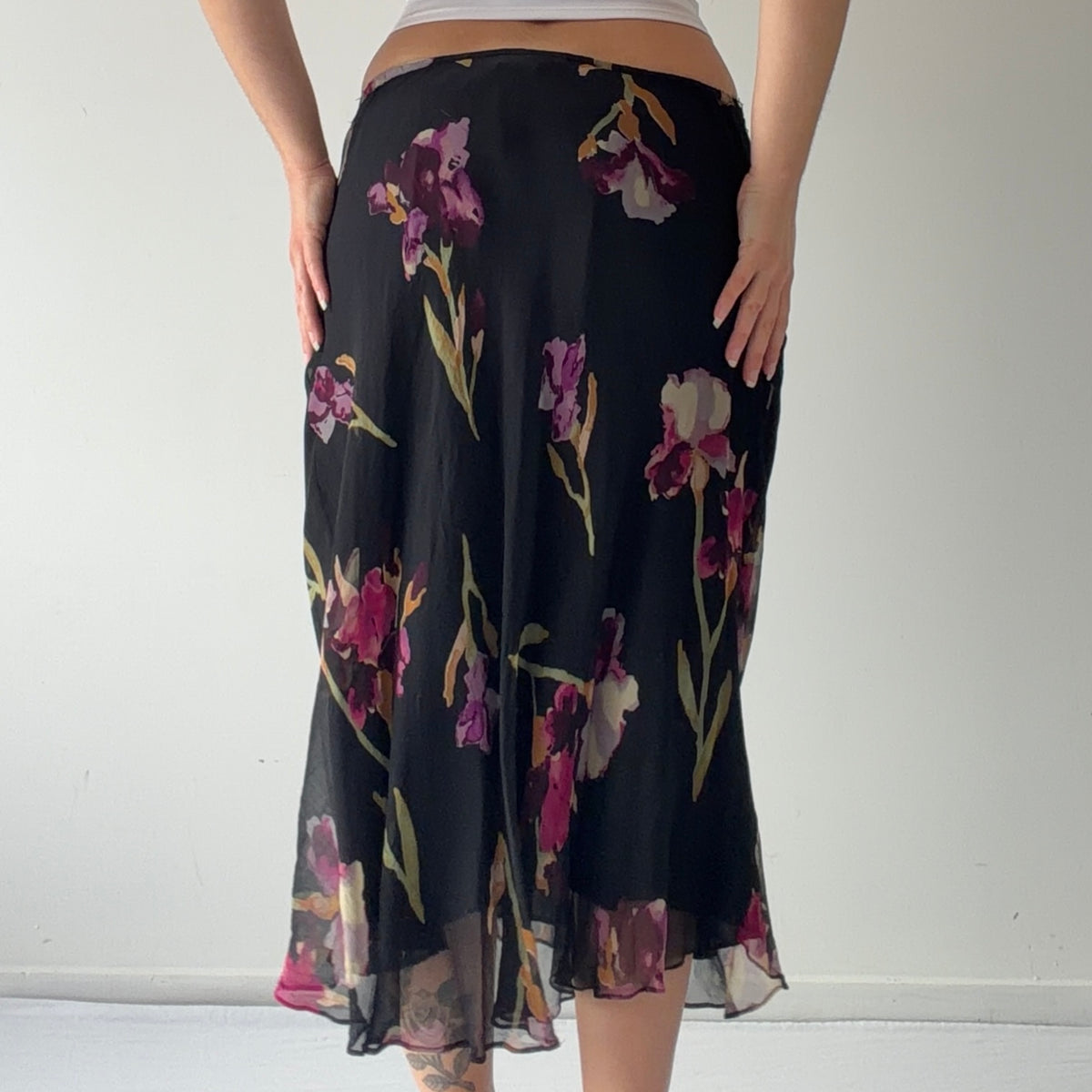 Tess Silk Midi Skirt | 10-12