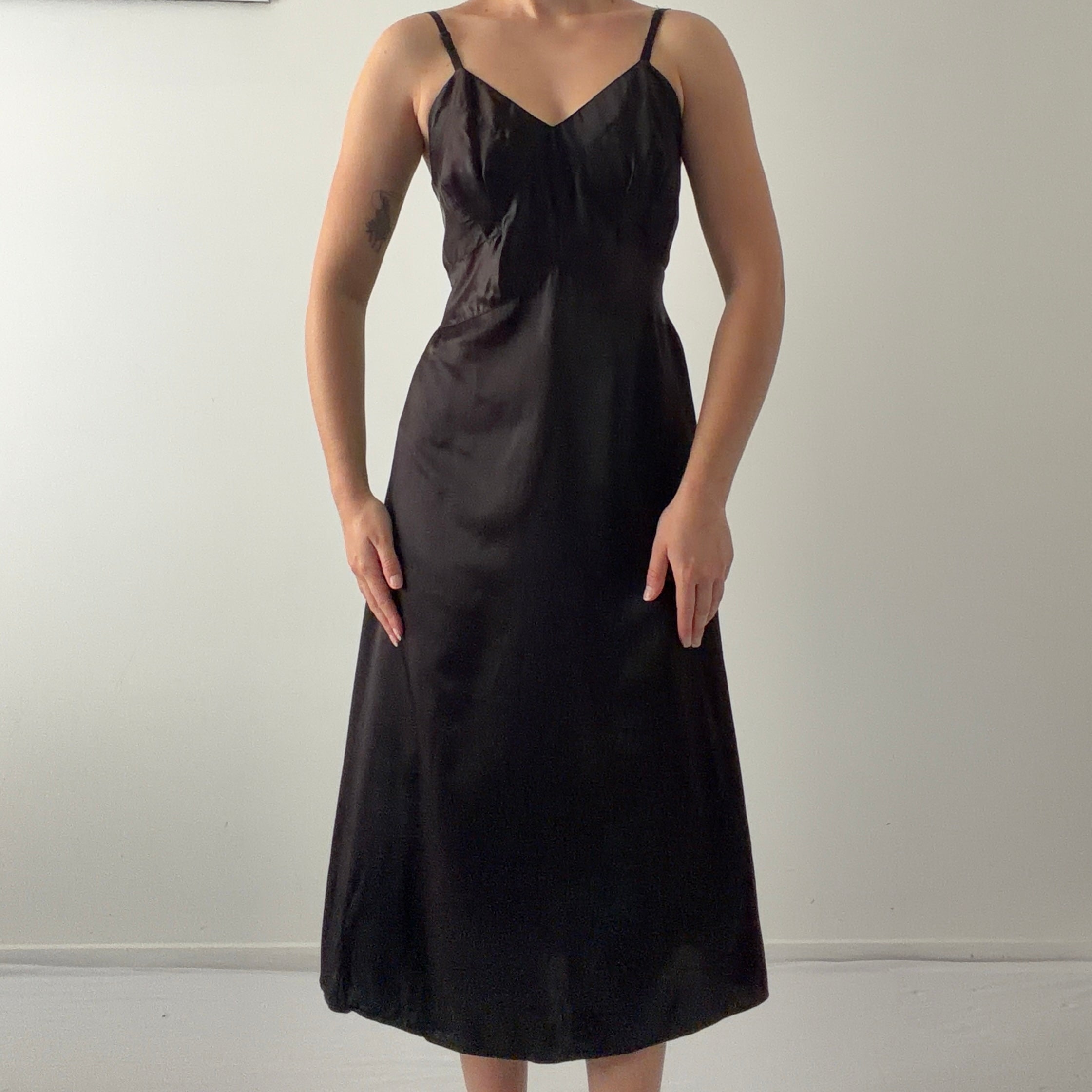 Snowdon Satin Midi Slip Dress | M