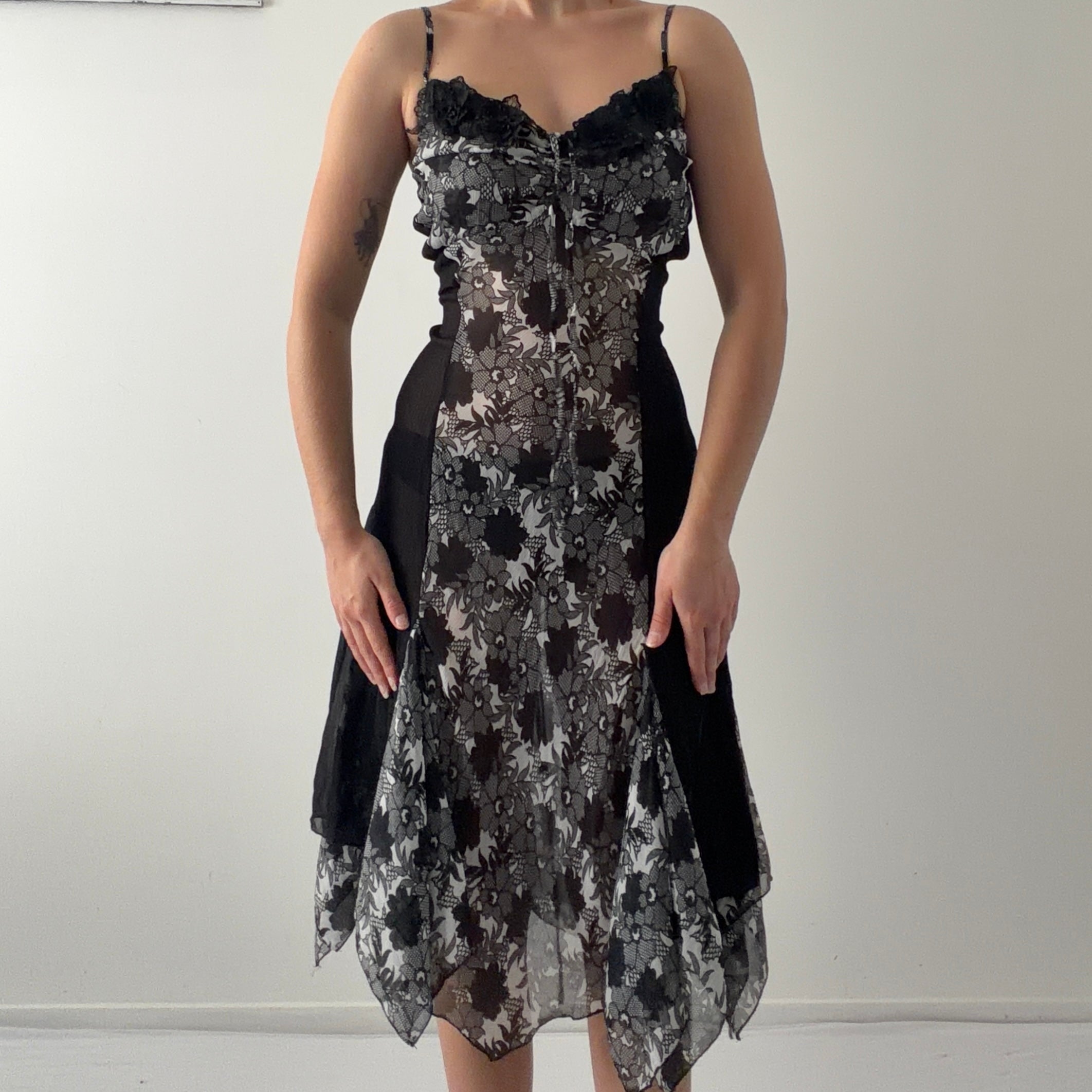Floral Handkerchief Midi Dress | 10-12