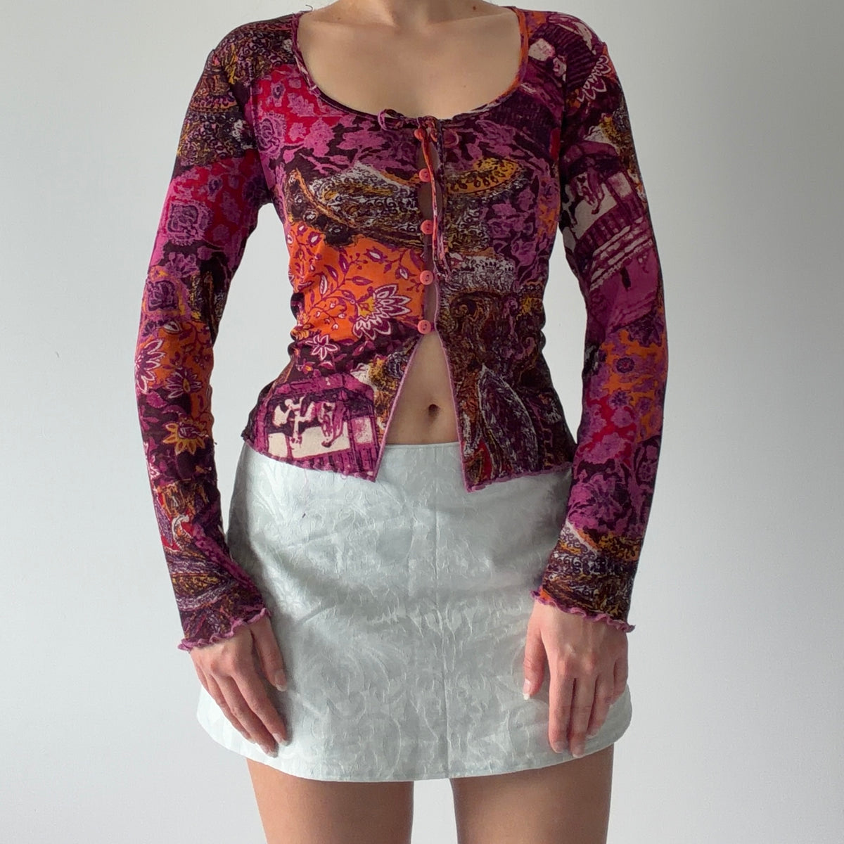 Mesh Long Sleeve Top | M-L